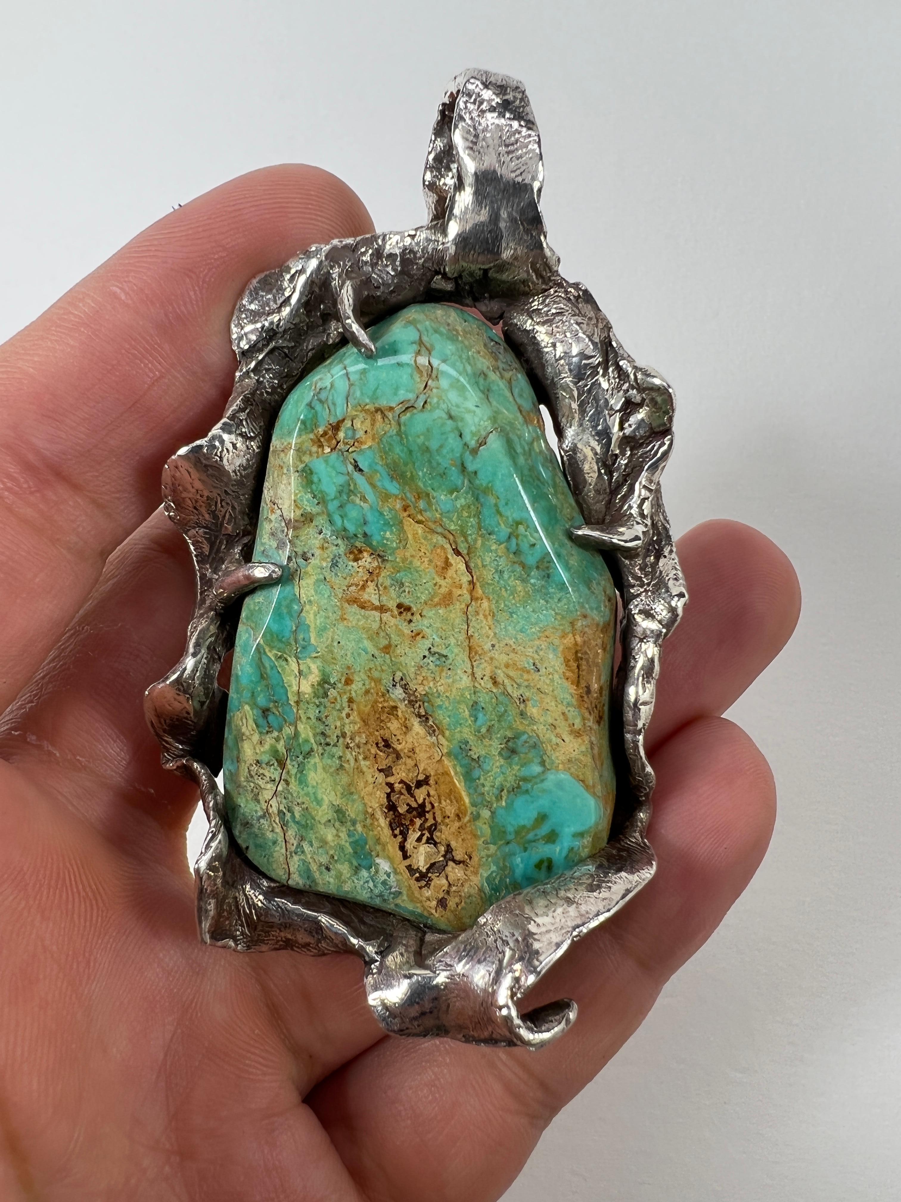 Rough Cut View from the Sky (Turquoise Pendant) by Ken Fury