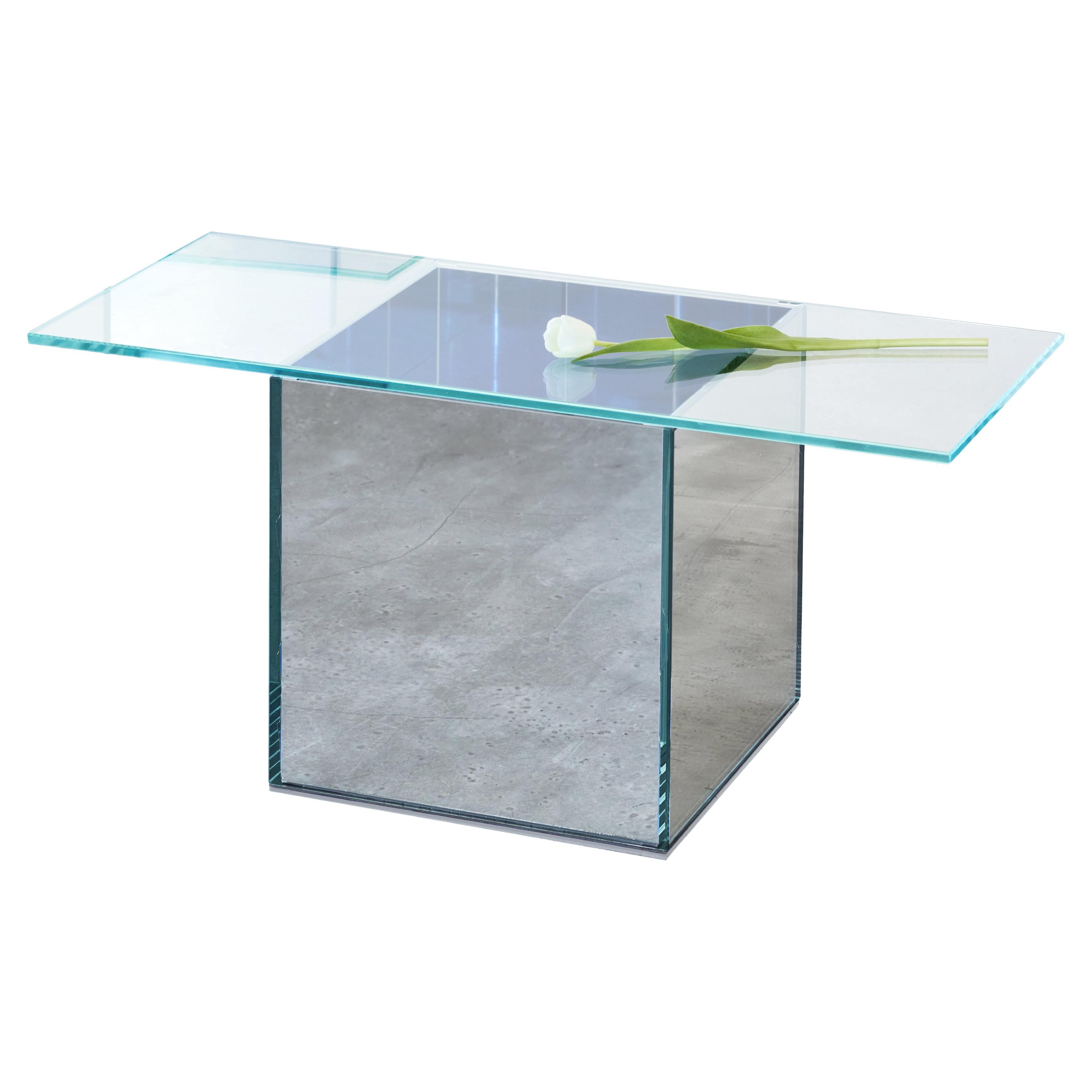 VIEW Glass Mirror Accent Coffee Table by Caroline Chao For Sale