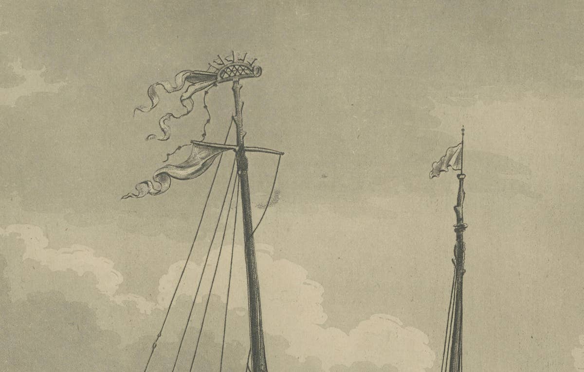 View of a Chinese Junk – Antique Maritime Engraving, Published 1802