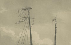 View of a Chinese Junk – Antique Maritime Engraving, Published 1802