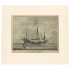 View of a Chinese Junk – Antique Maritime Engraving, Published 1802