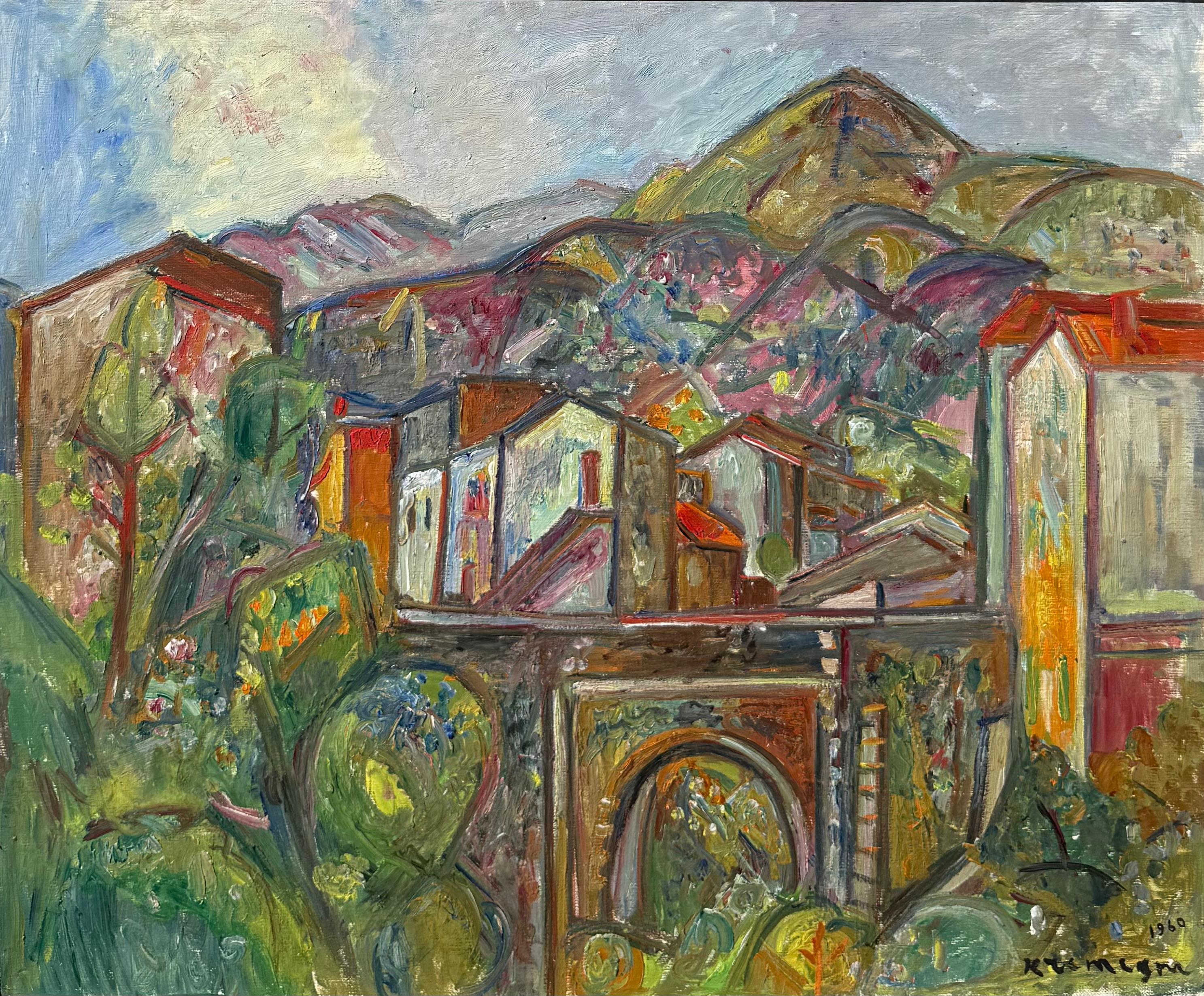 Huile sur toile, signée et datée en bas à droite.  Mesure 28