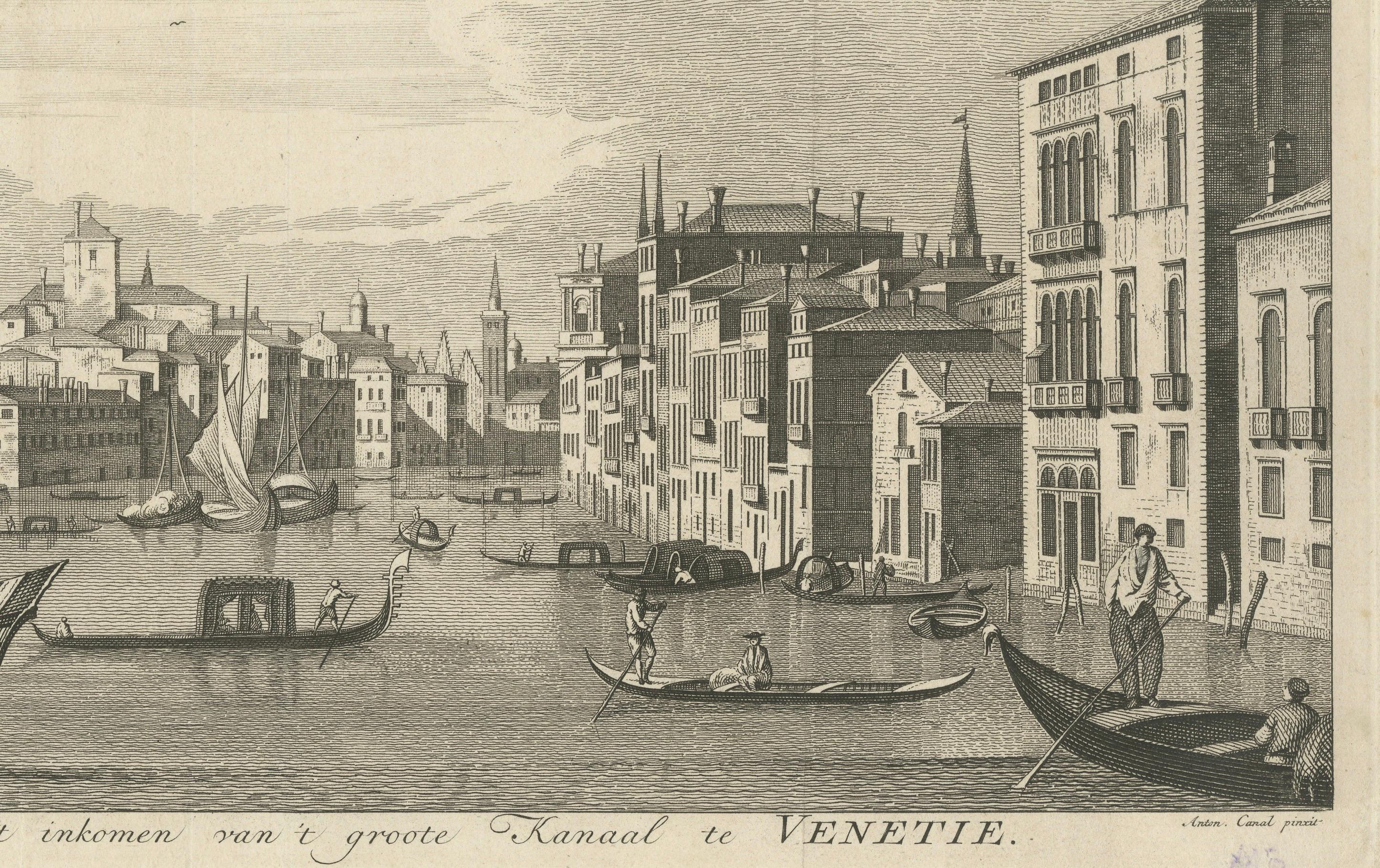 View of Customs House and Santa Maria della Salute, Grand Canal, Venice, 1760 In Good Condition For Sale In Langweer, NL