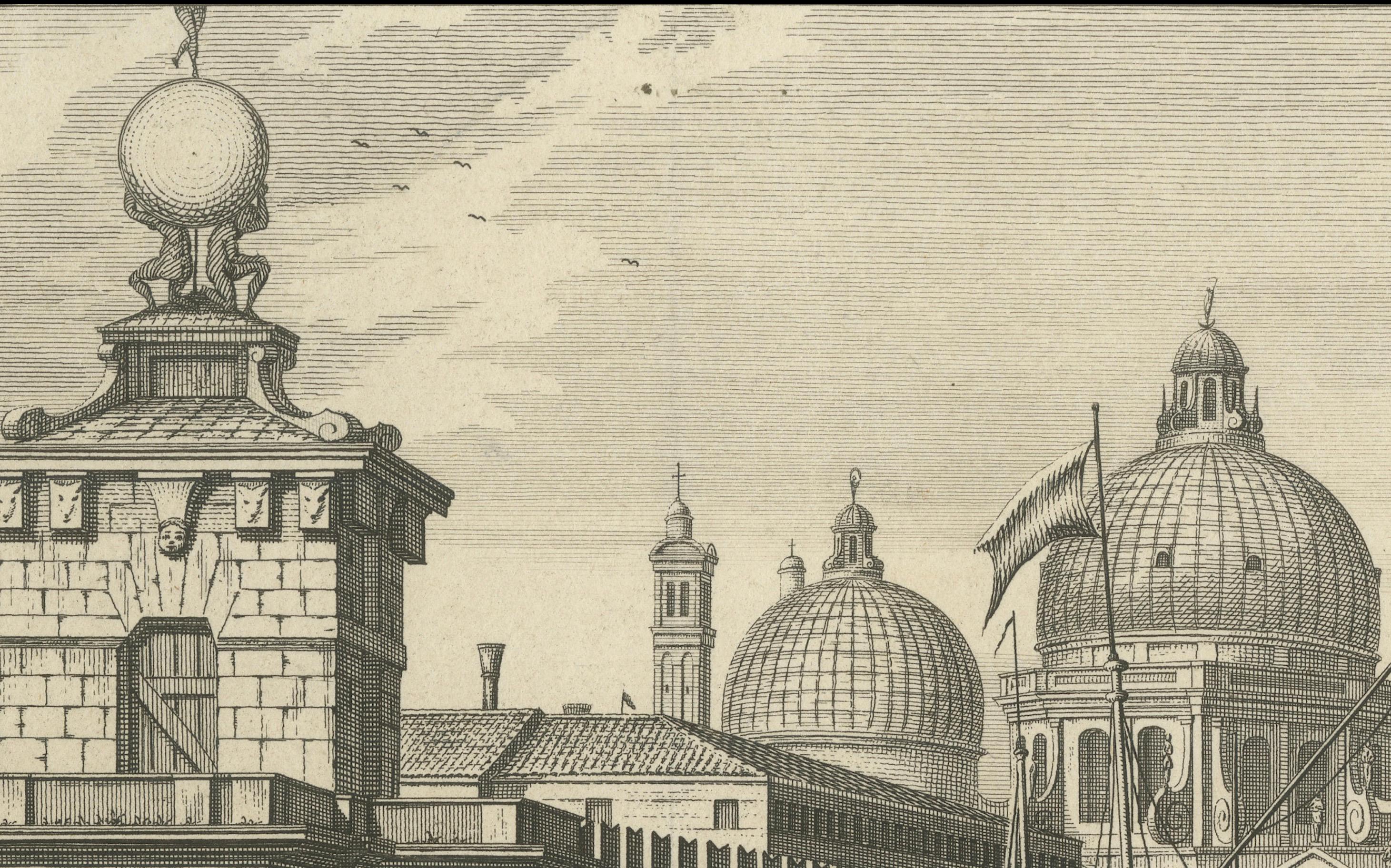 Mid-18th Century View of Customs House and Santa Maria della Salute, Grand Canal, Venice, 1760 For Sale