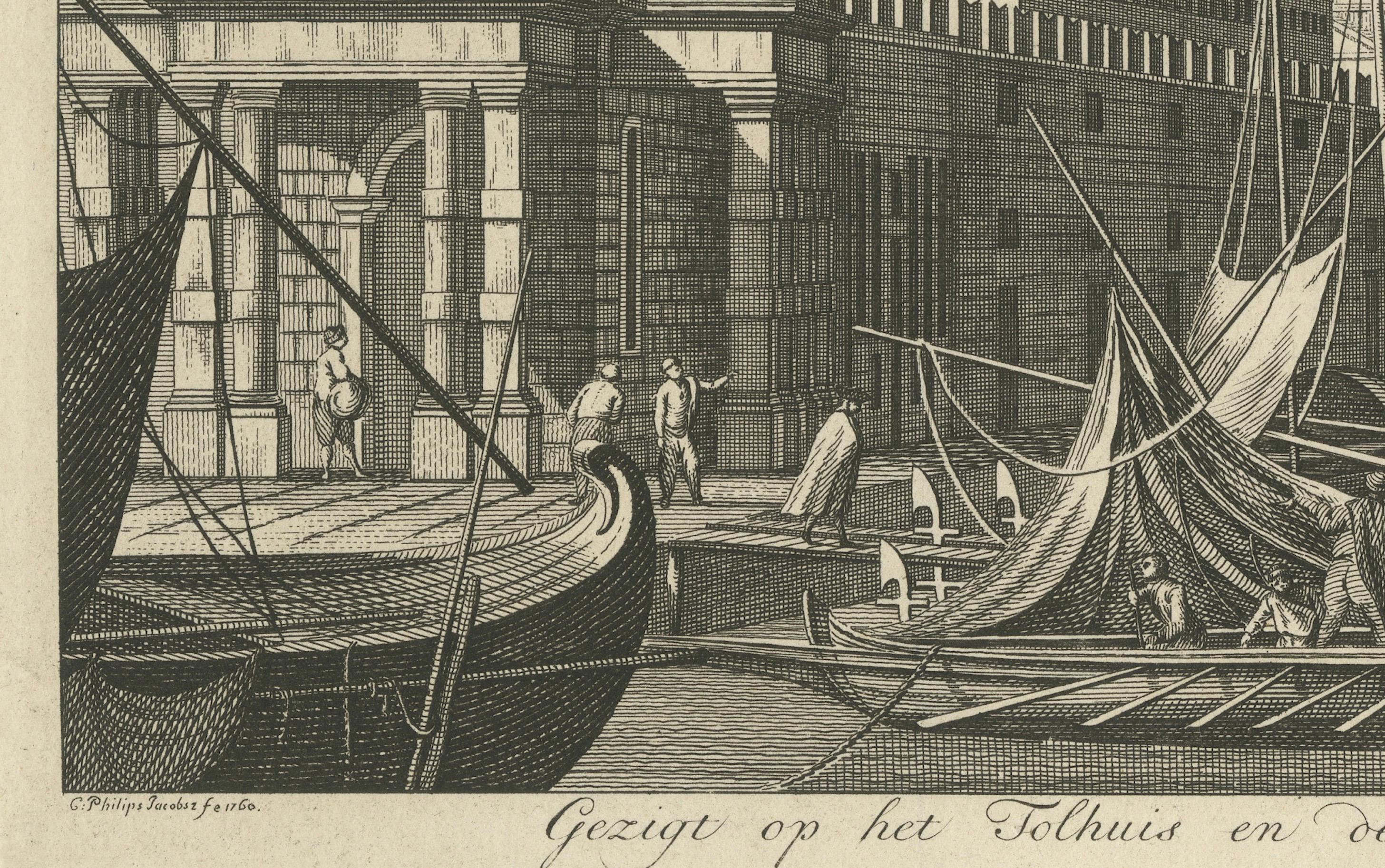 Paper View of Customs House and Santa Maria della Salute, Grand Canal, Venice, 1760 For Sale