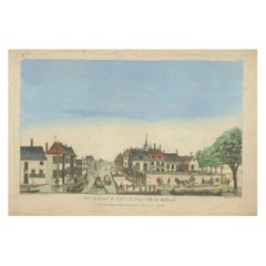 Vue du canal de Delft à La Haye - Épreuve optique coloriée à la main, Paris, c.1760