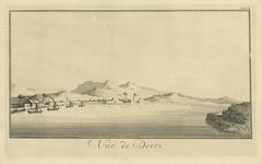 View of Derri on the Nile – Antique Egypt Panoramic Engraving, c.1755