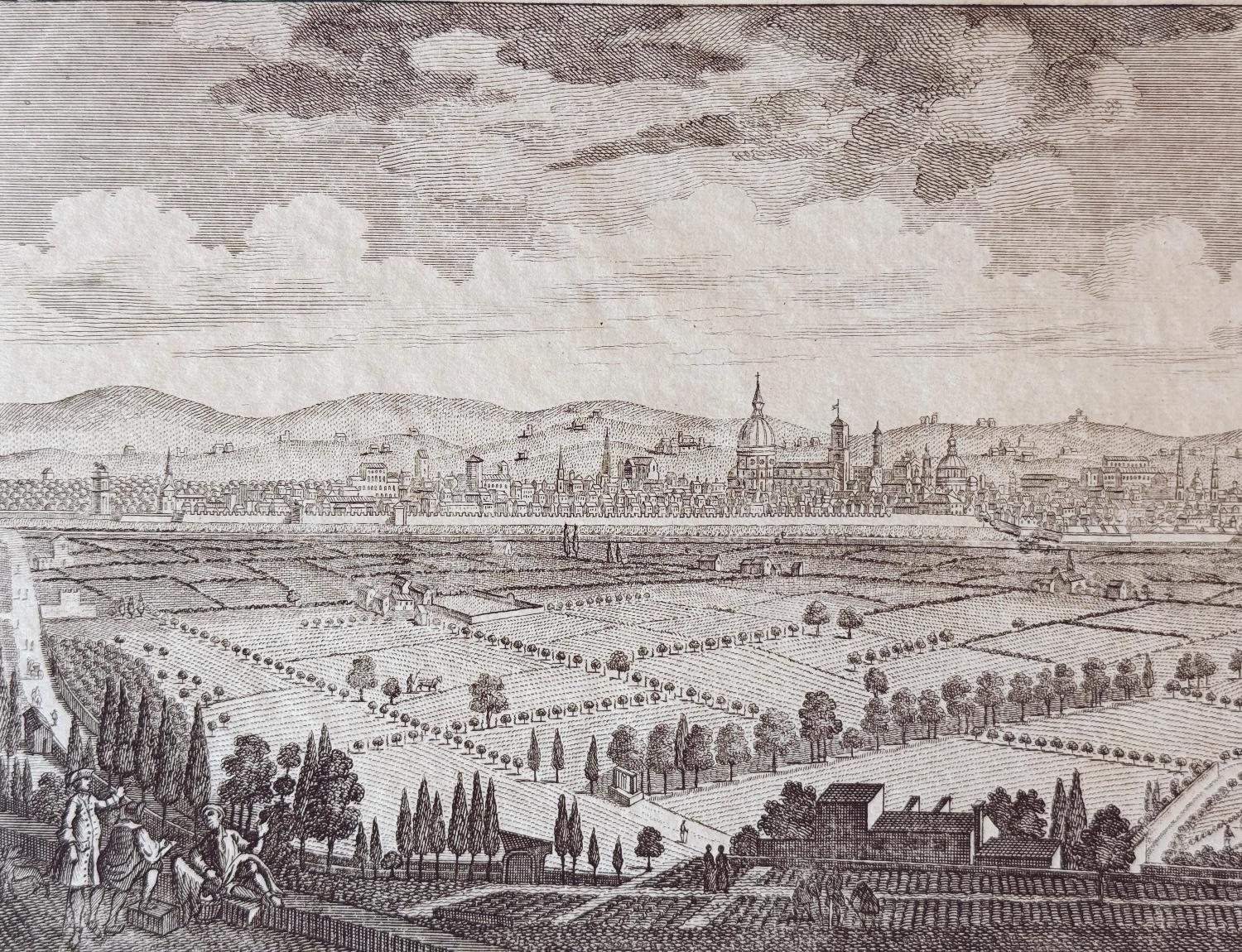 View of Florence Acqua Forte Etching, 1800s For Sale 1