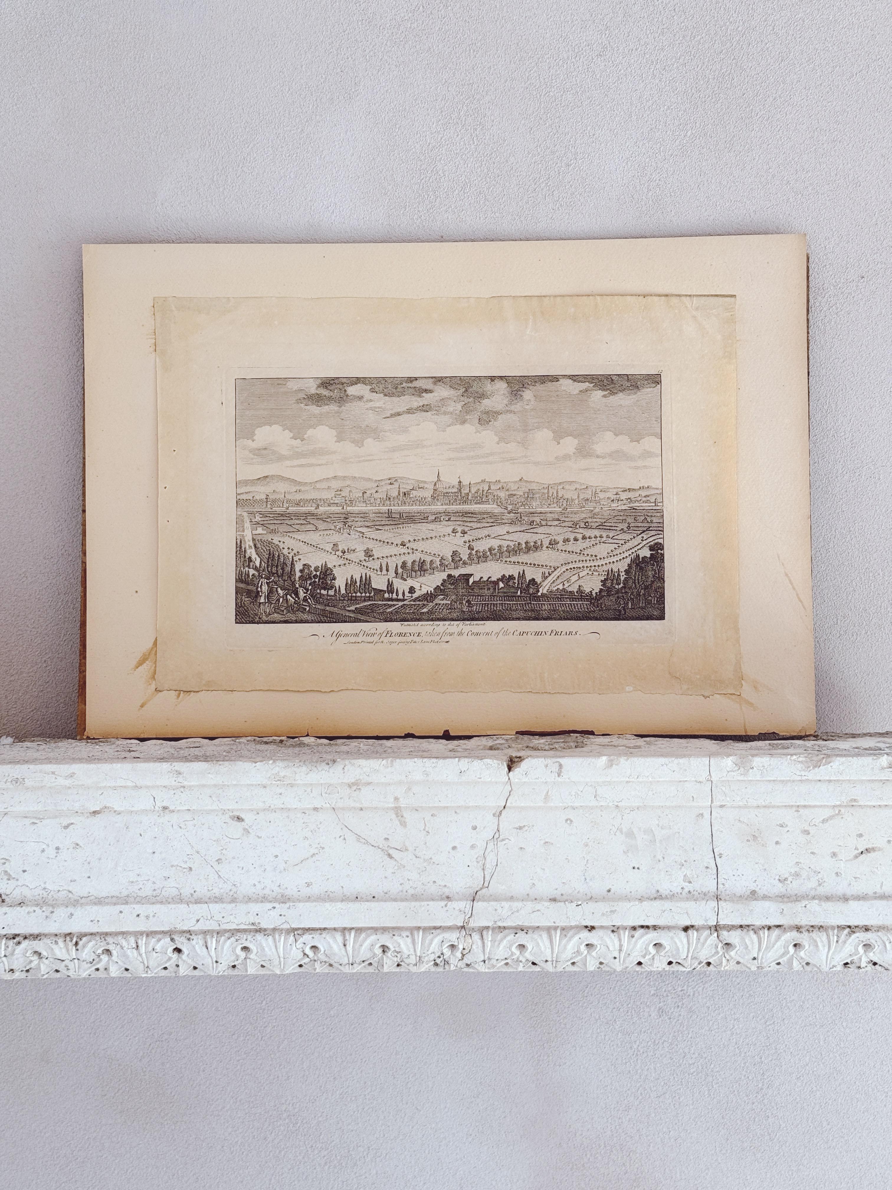 View of Florence Acqua Forte Etching, 1800s For Sale 3
