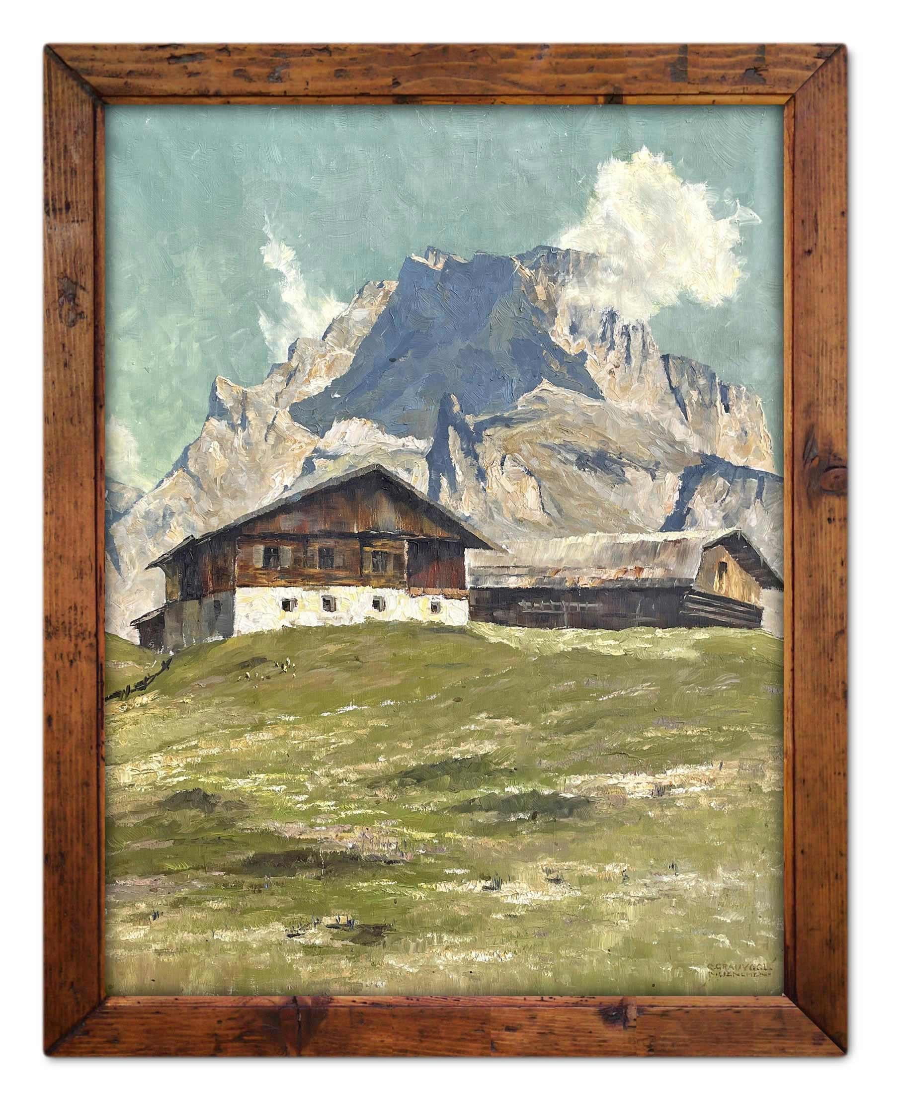 View of Gardena Pass Italian Dolomites Oil on Canvas by Georg Grauvogl  10