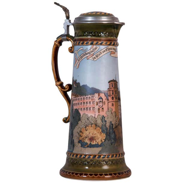 "View of Heidelberg" Mettlach Stein For Sale at 1stDibs mettlach