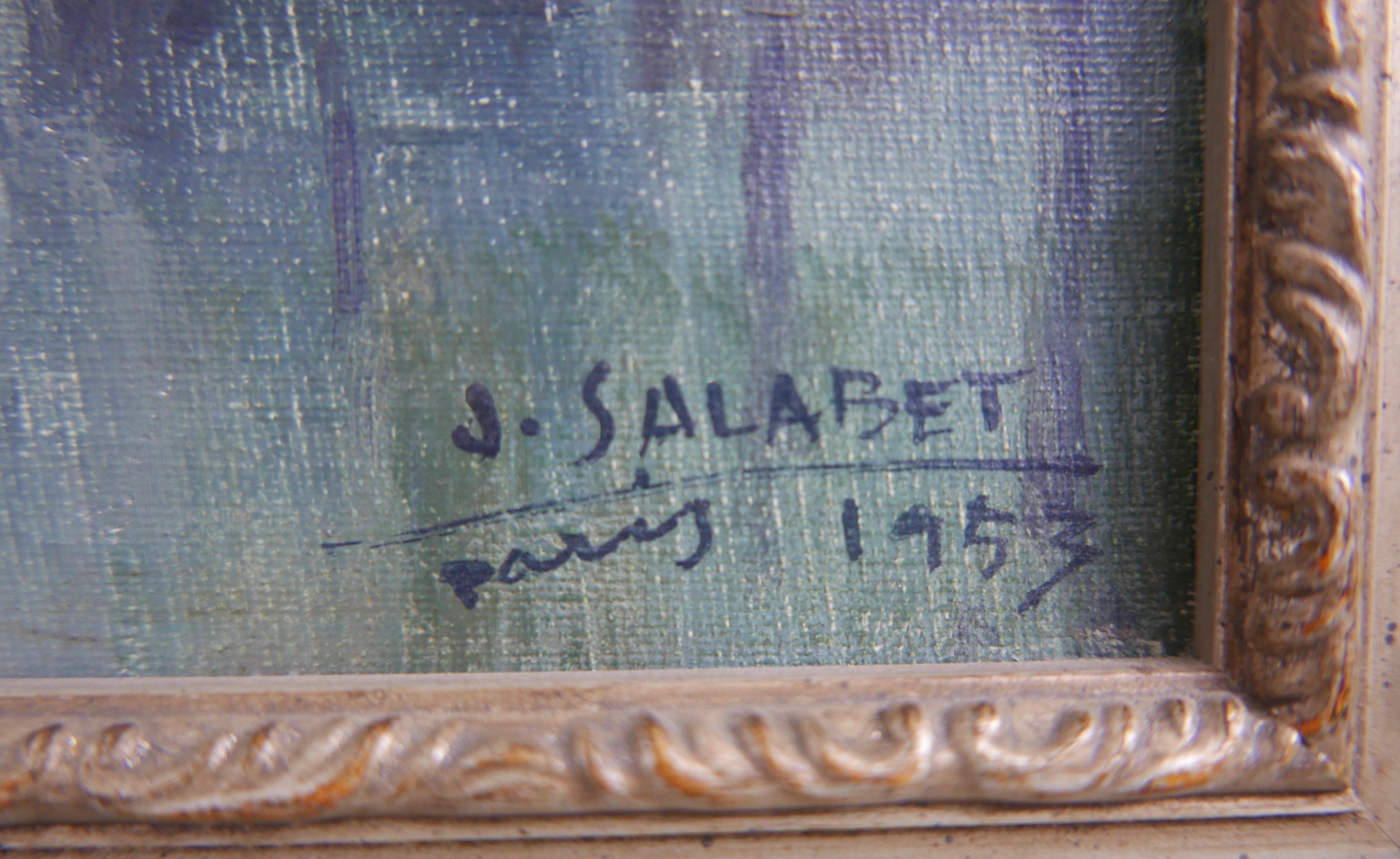Vue de La Madeleine par Jean Salabet, datée de 1953 Bon état - En vente à San Francisco, CA