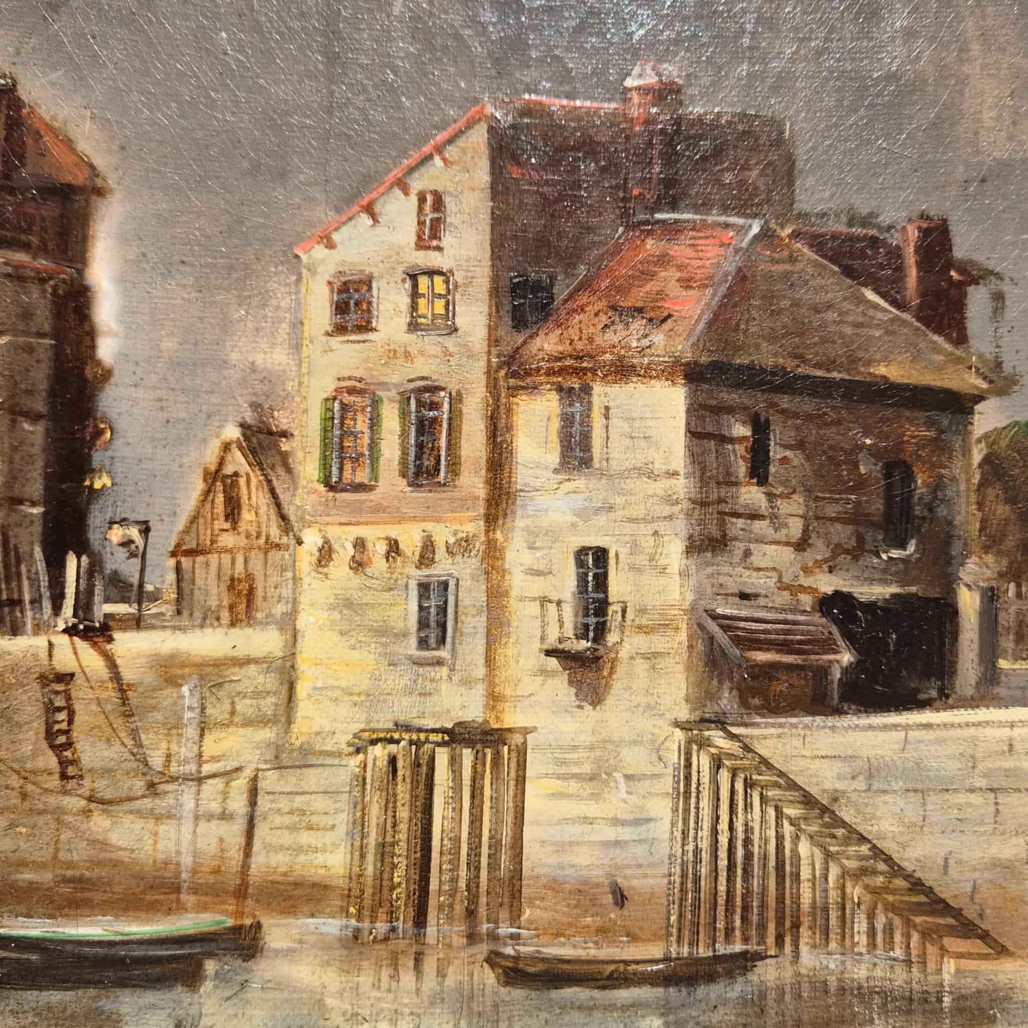 Ansicht von Le Havre, Frankreich, Öl auf Leinwand Marinegemälde, signiert Ed. Adams, 1904 im Angebot 2