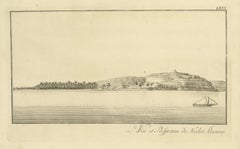 View of Nezlet Abonour on the Nile – Antique Egypt Landscape Engraving, c.1755