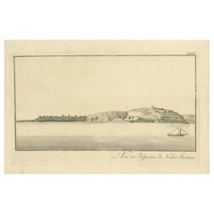 View of Nezlet Abonour on the Nile – Antique Egypt Landscape Engraving, c.1755