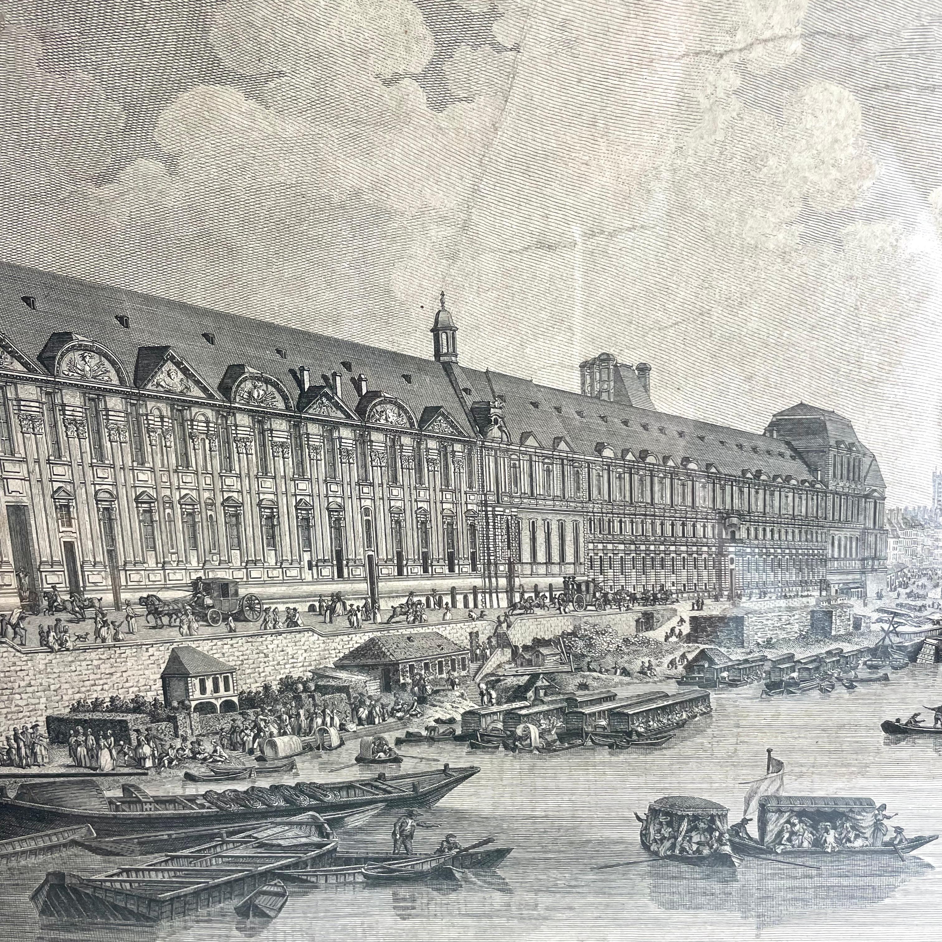 Ansicht von Paris von Pont-Royal bis Pont-Neuf, Kupferstich von Berthault, 1786 im Angebot 2