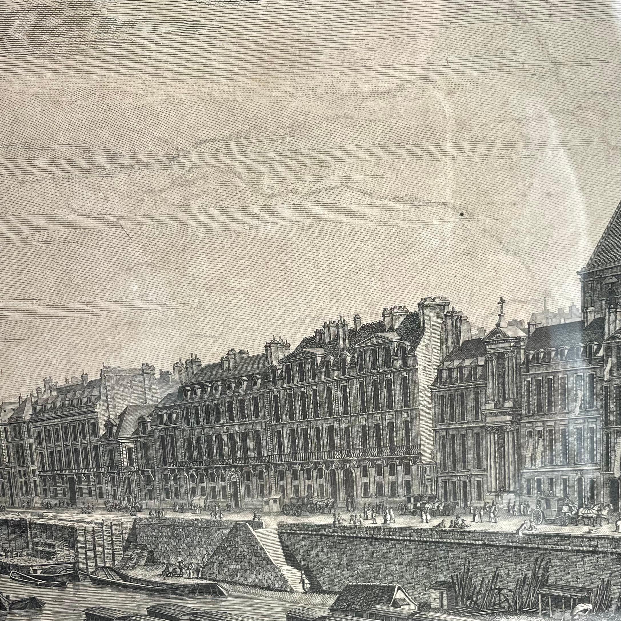Ansicht von Paris von Pont-Royal bis Pont-Neuf, Kupferstich von Berthault, 1786 im Angebot 3