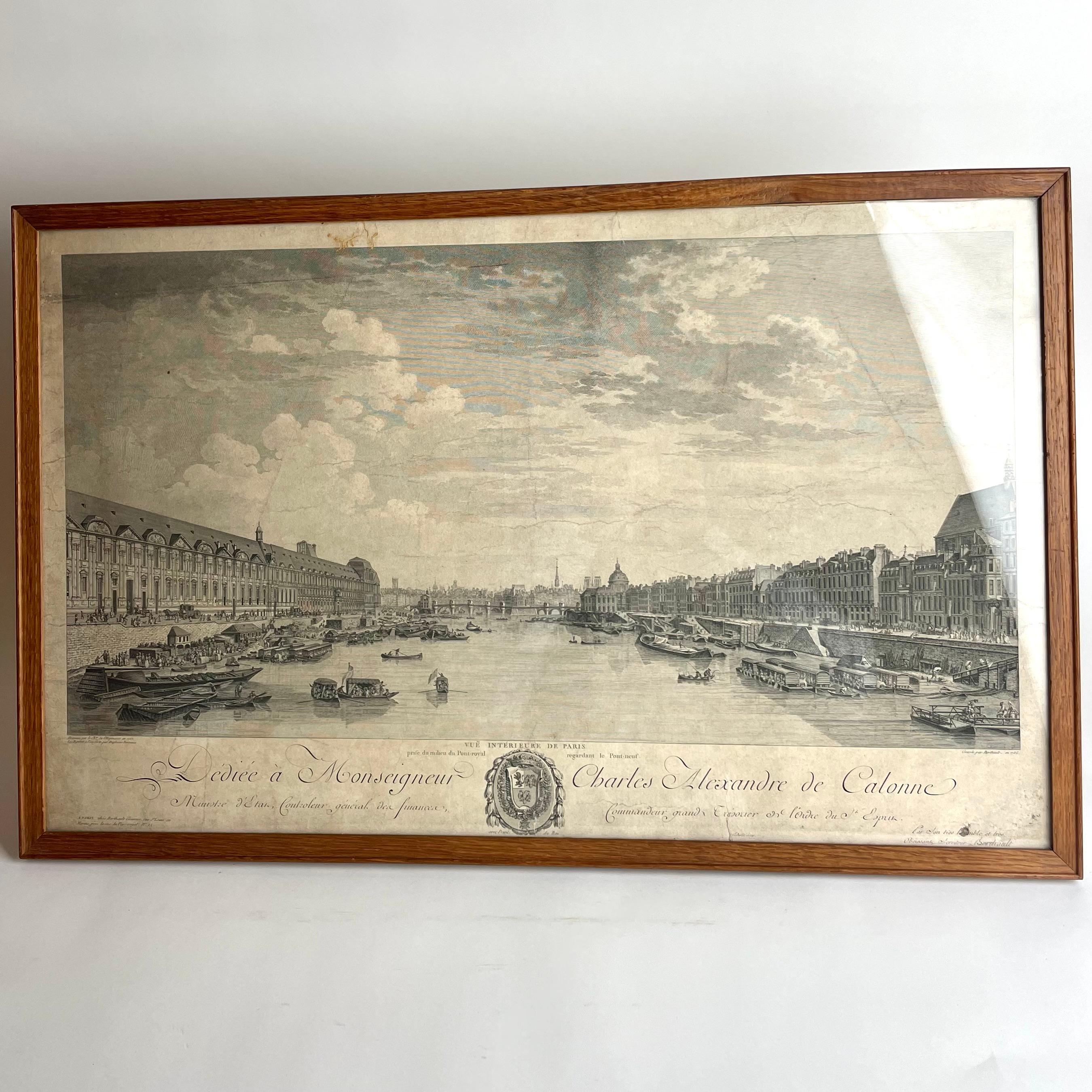 Ansicht von Paris von Pont-Royal bis Pont-Neuf, Kupferstich von Pierre-Gabriel Berthault, 1786

Dieser elegante Kupferstich von Pierre-Gabriel Berthault (1748-1819) aus dem späten 18. Jahrhundert zeigt einen weitläufigen und stimmungsvollen Blick