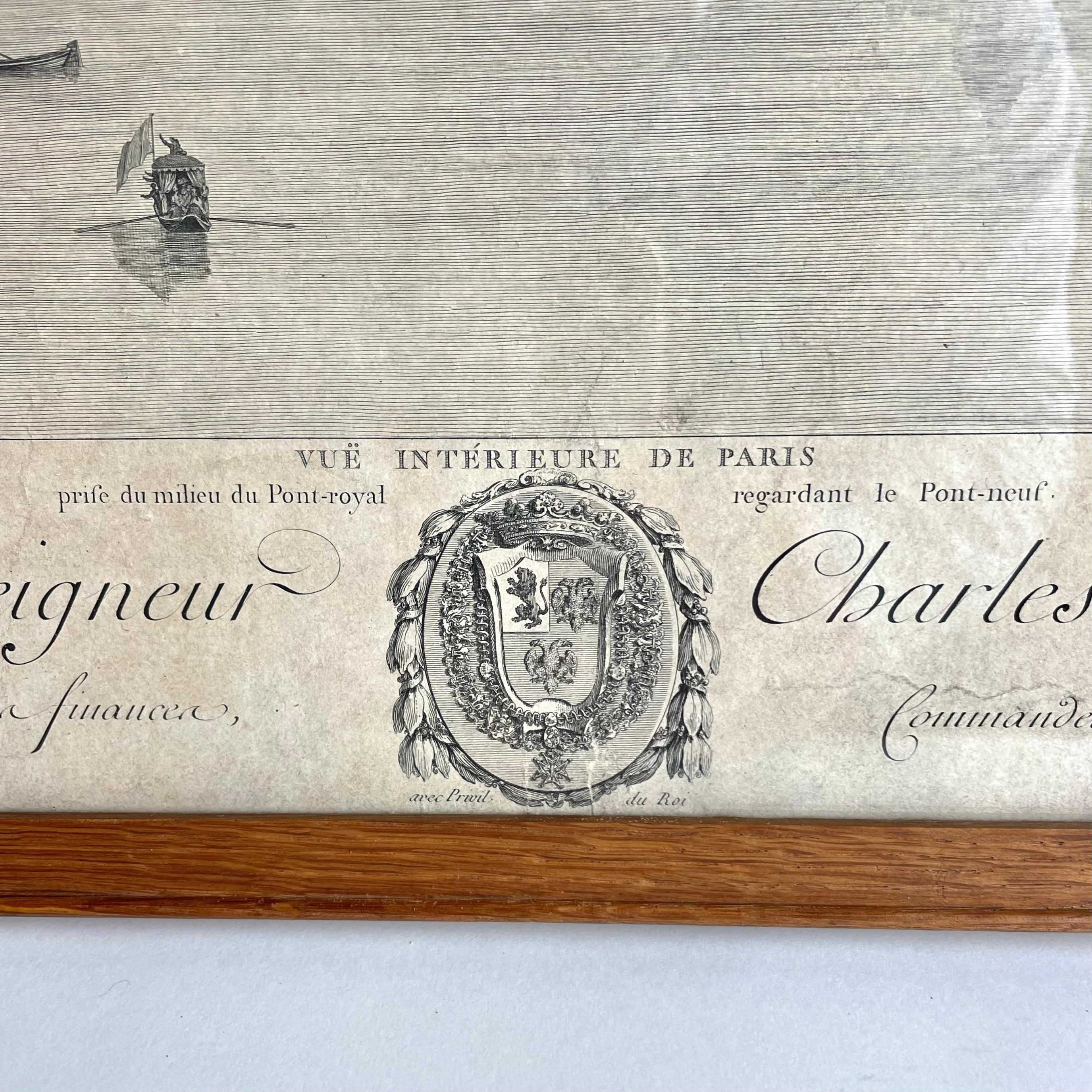 Ansicht von Paris von Pont-Royal bis Pont-Neuf, Kupferstich von Berthault, 1786 im Zustand „Gut“ im Angebot in Knivsta, SE