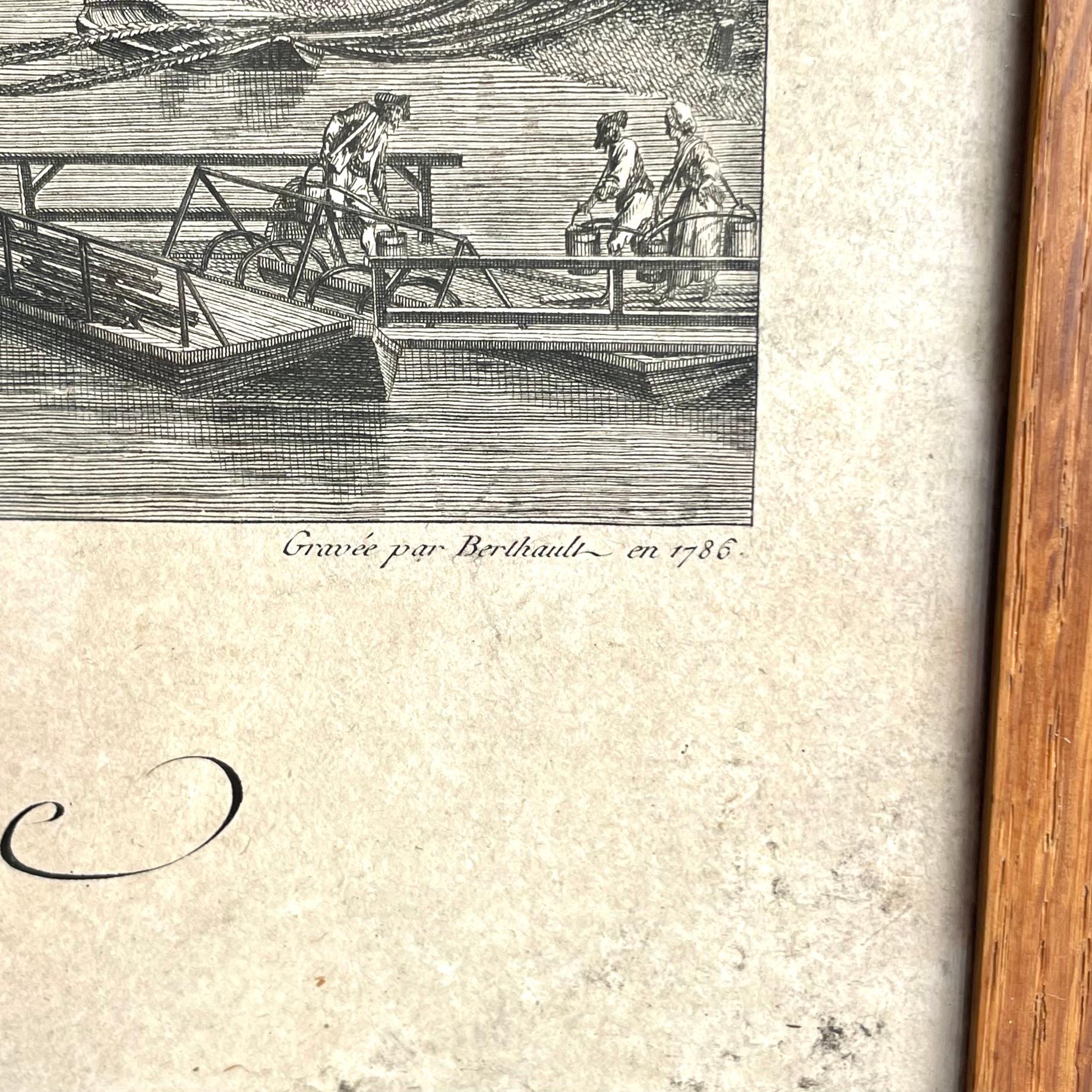 Ansicht von Paris von Pont-Royal bis Pont-Neuf, Kupferstich von Berthault, 1786 (Spätes 18. Jahrhundert) im Angebot