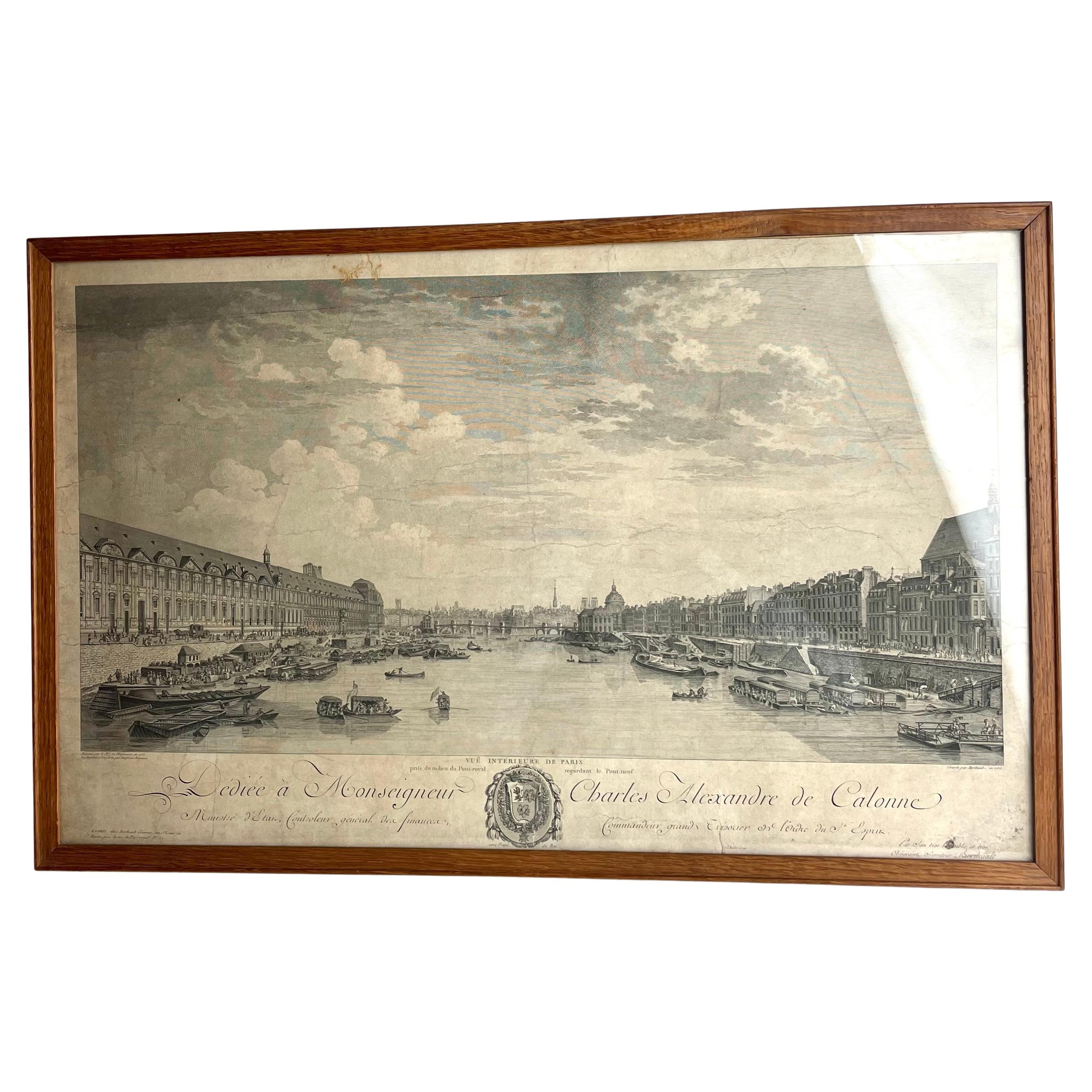 Ansicht von Paris von Pont-Royal bis Pont-Neuf, Kupferstich von Berthault, 1786