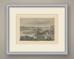 View of Passau on the Danube, Antique Engraving, circa 1880