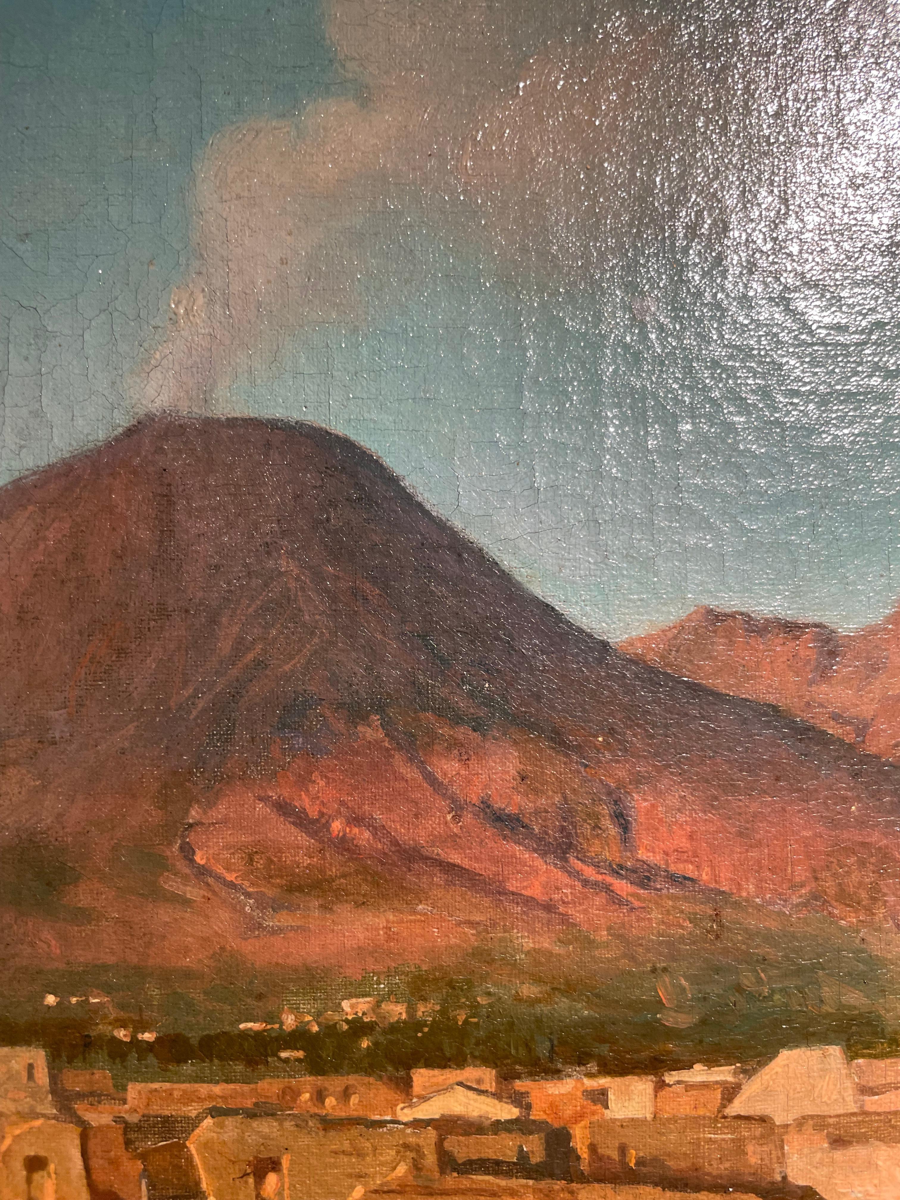„View of Pompeii“ Öl auf Leinwand. Signiert Alessandro La Volpe (1820-1867) (19. Jahrhundert) im Angebot
