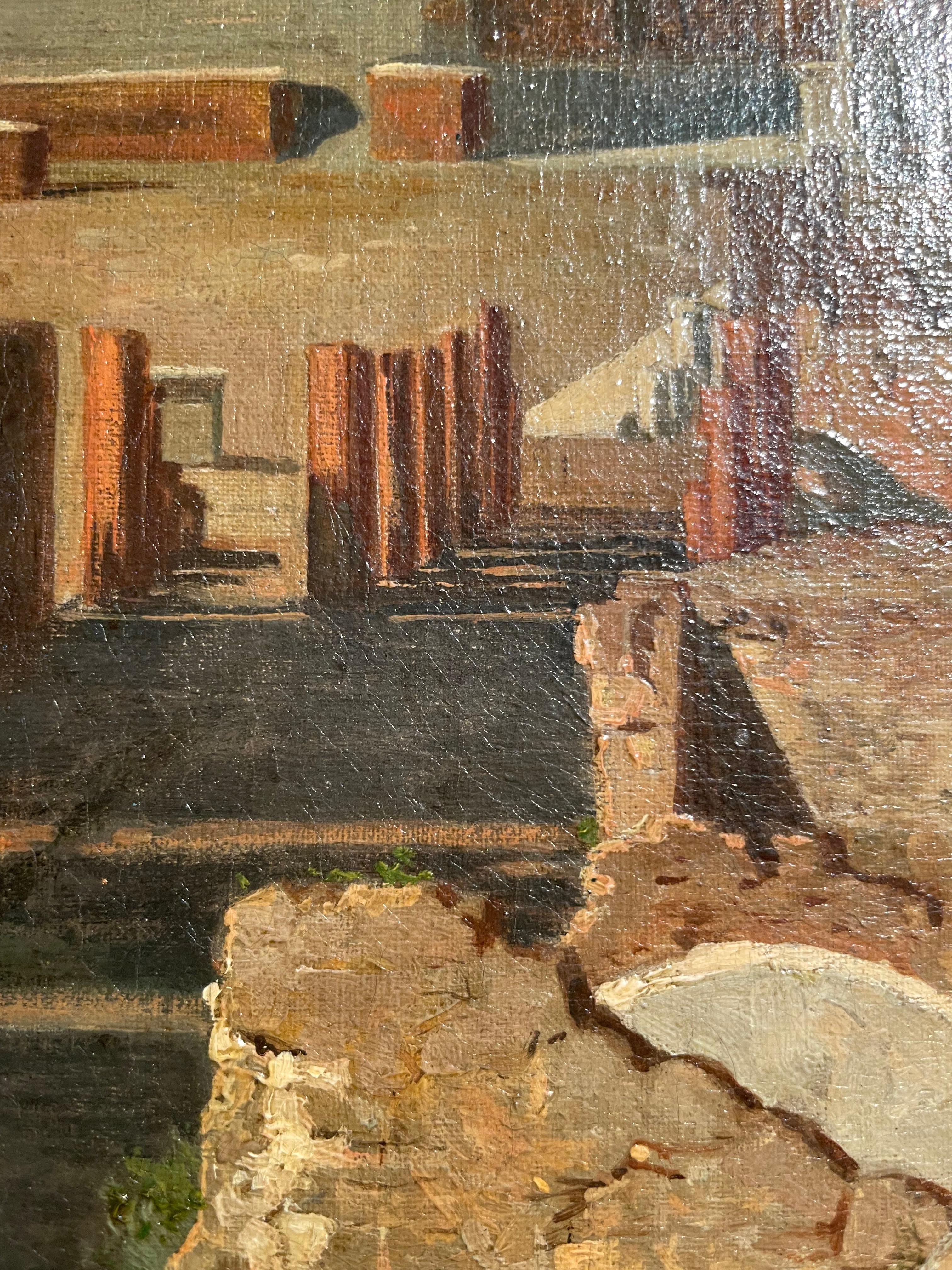 „View of Pompeii“ Öl auf Leinwand. Signiert Alessandro La Volpe (1820-1867) (Farbe) im Angebot