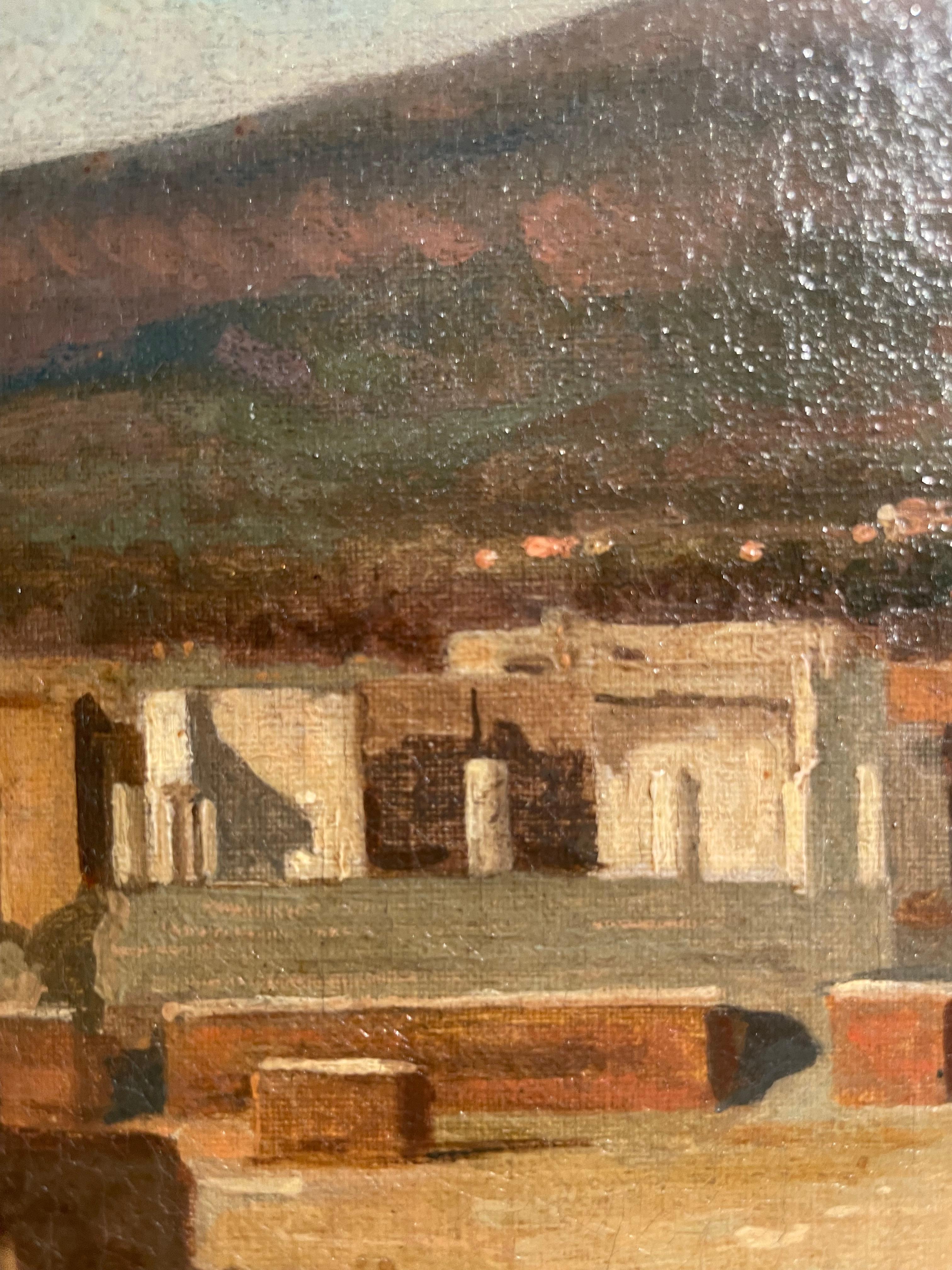 „View of Pompeii“ Öl auf Leinwand. Signiert Alessandro La Volpe (1820-1867) im Angebot 1