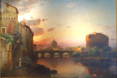 View of Rome, Carl Wuttke Impressionist German Oil on Canvas Landscape Painting