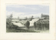 View of Spokane Falls – A Historical Landscape of Washington State, 1856 Litho
