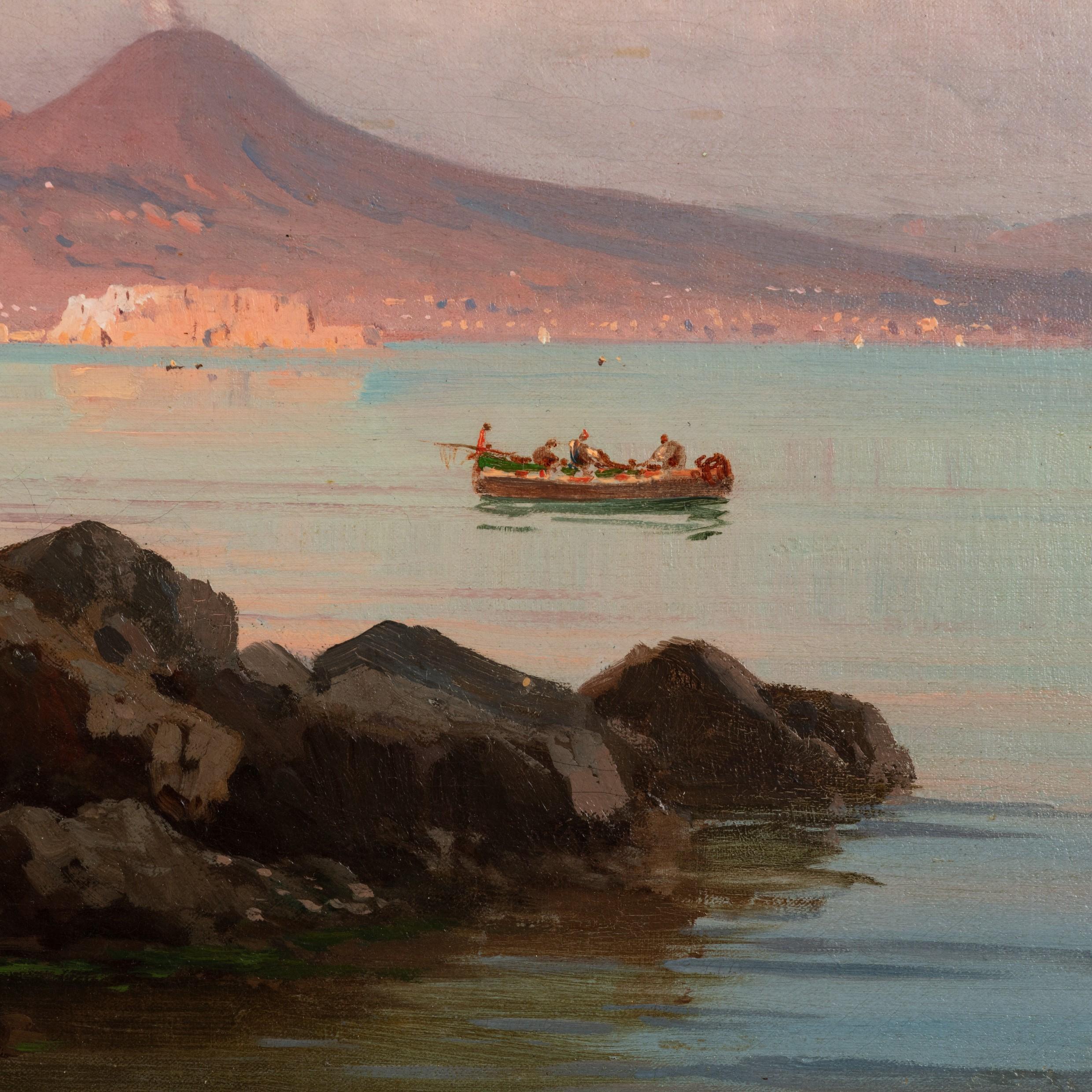 View of the Bay of Naples by Alessandro La Volpe Italian, 1877 In Good Condition In Lymington, Hampshire