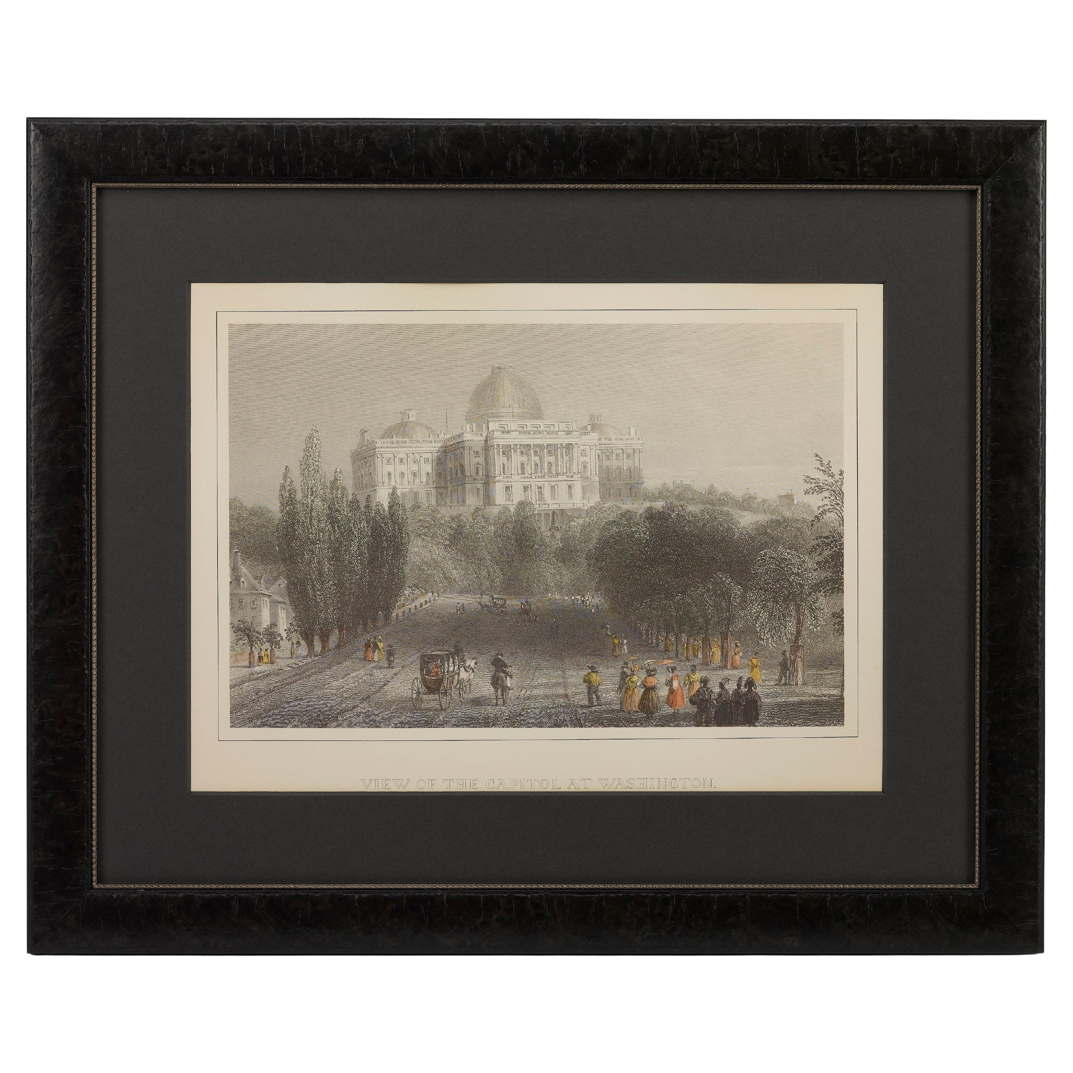 "Vista del Capitolio en Washington" Grabado, según William Henry Bartlett en venta