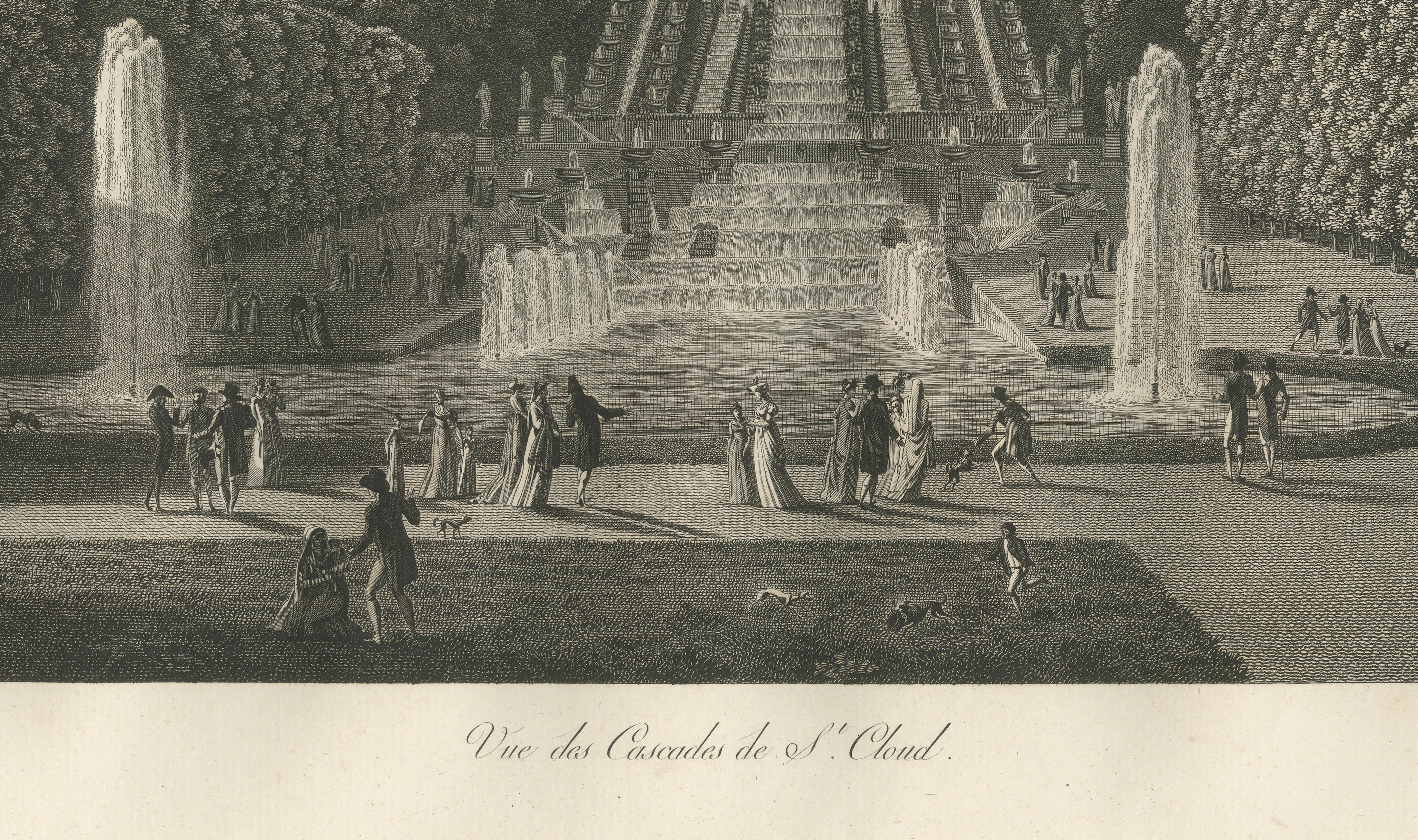 View of the Cascades at Saint-Cloud by Louis-Pierre Baltard, Paris, 1803