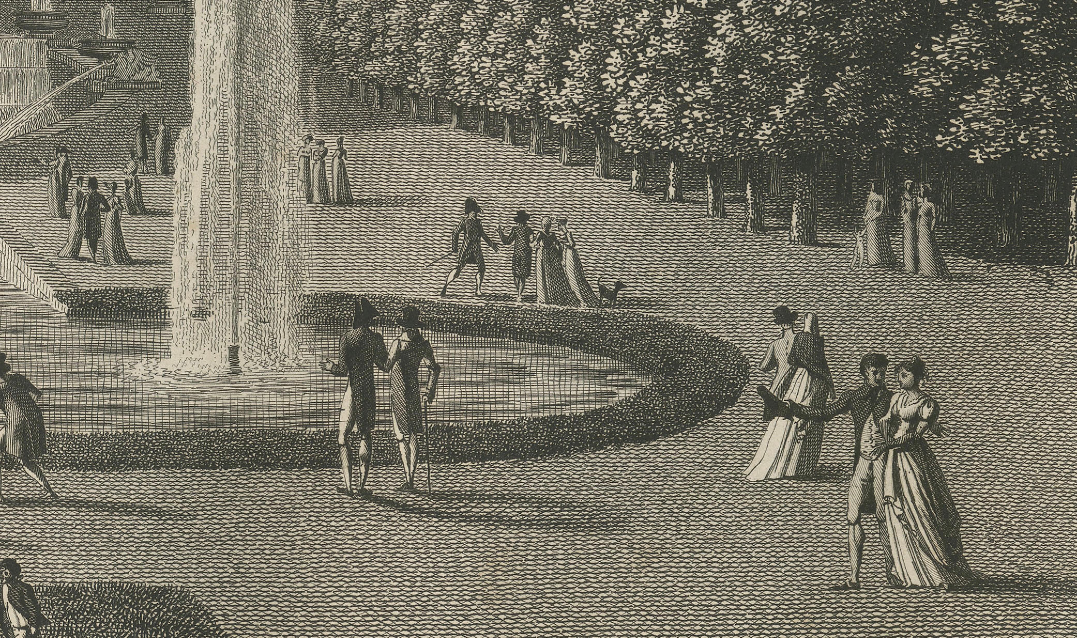 View of the Cascades at Saint-Cloud by Louis-Pierre Baltard, Paris, 1803