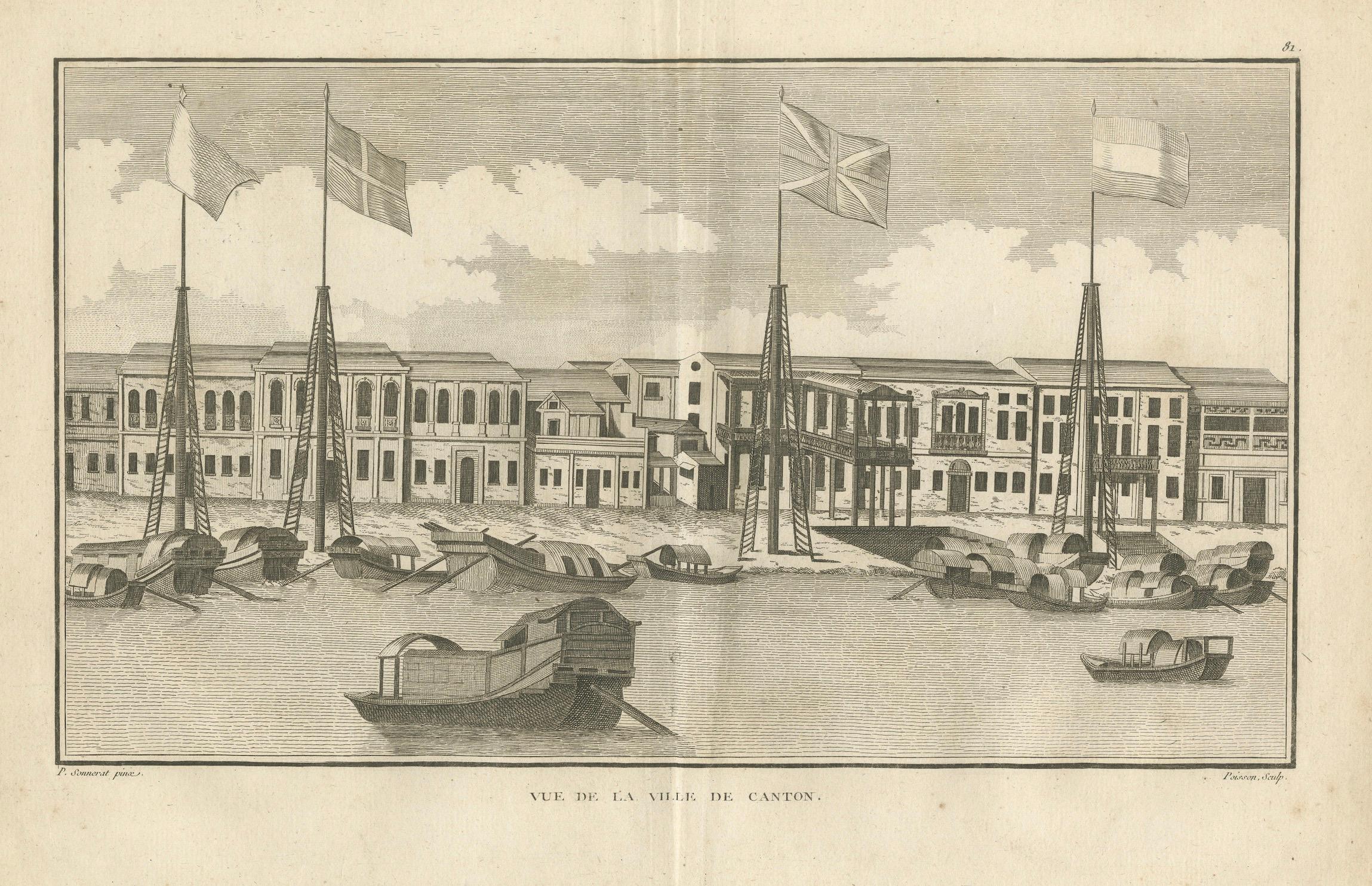 Vista de la ciudad de Cantón (Guangzhou) con fábricas extranjeras, 1806 principios del siglo XIX en venta