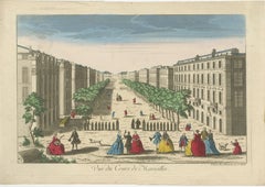 Vue du Cours de Marseille - Gravure à la main de Daumont, vers 1770