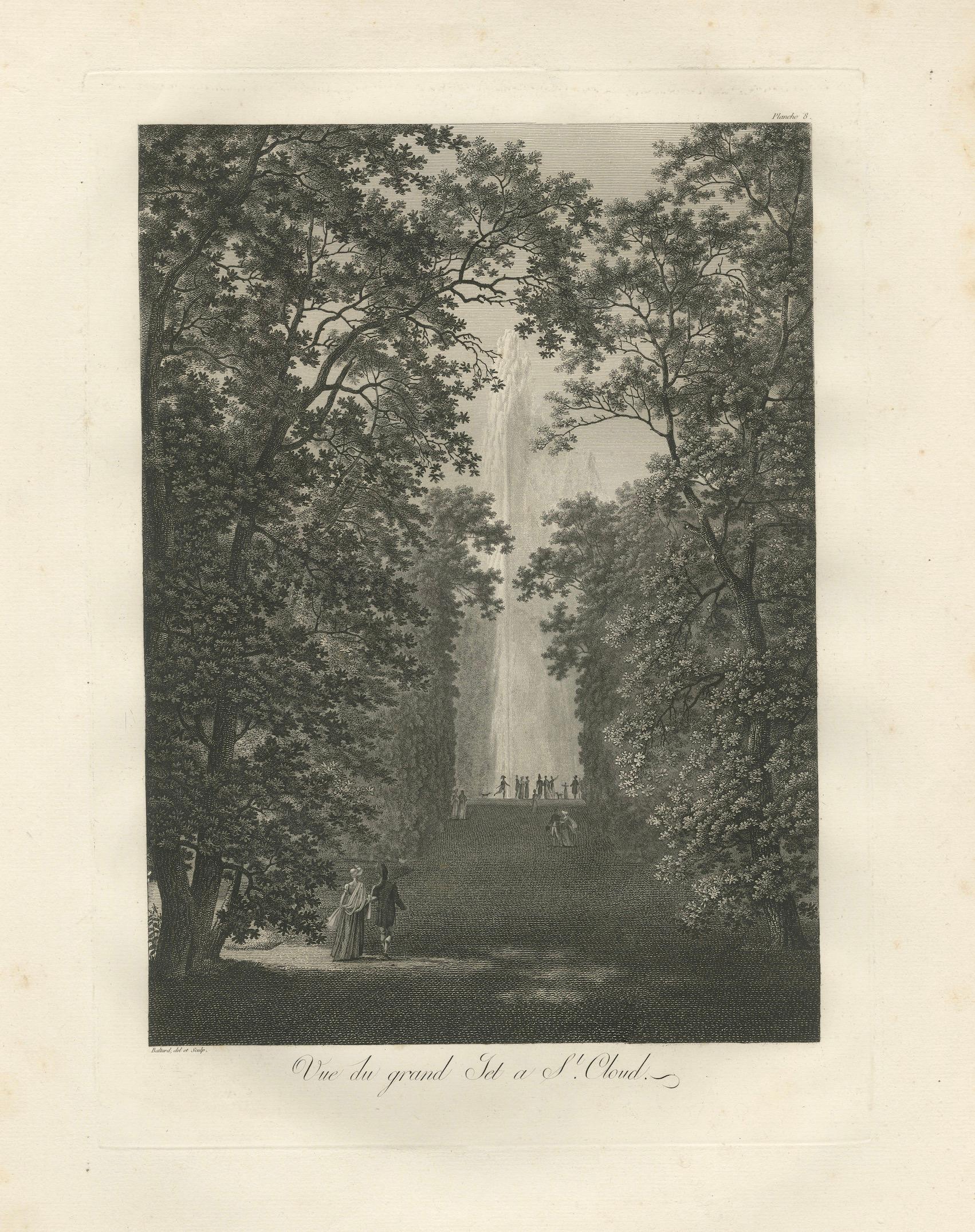View of the Grand Water Jet at Saint-Cloud by Louis-Pierre Baltard, Paris, 1803