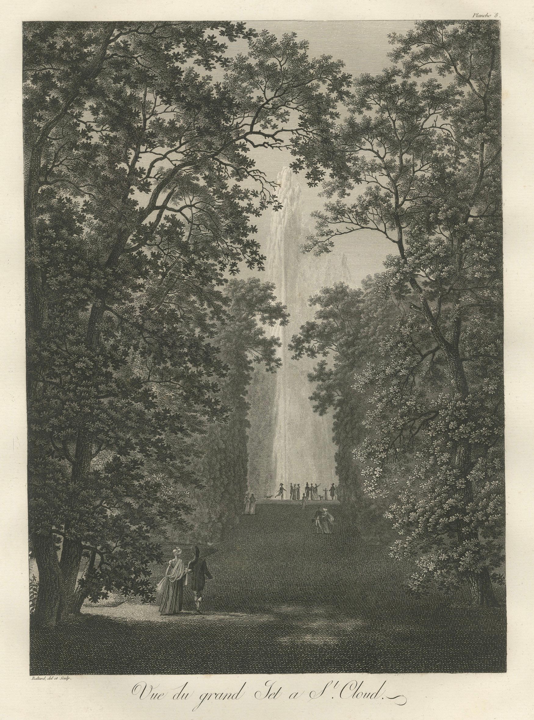 View of the Grand Water Jet at Saint-Cloud by Louis-Pierre Baltard, Paris, 1803