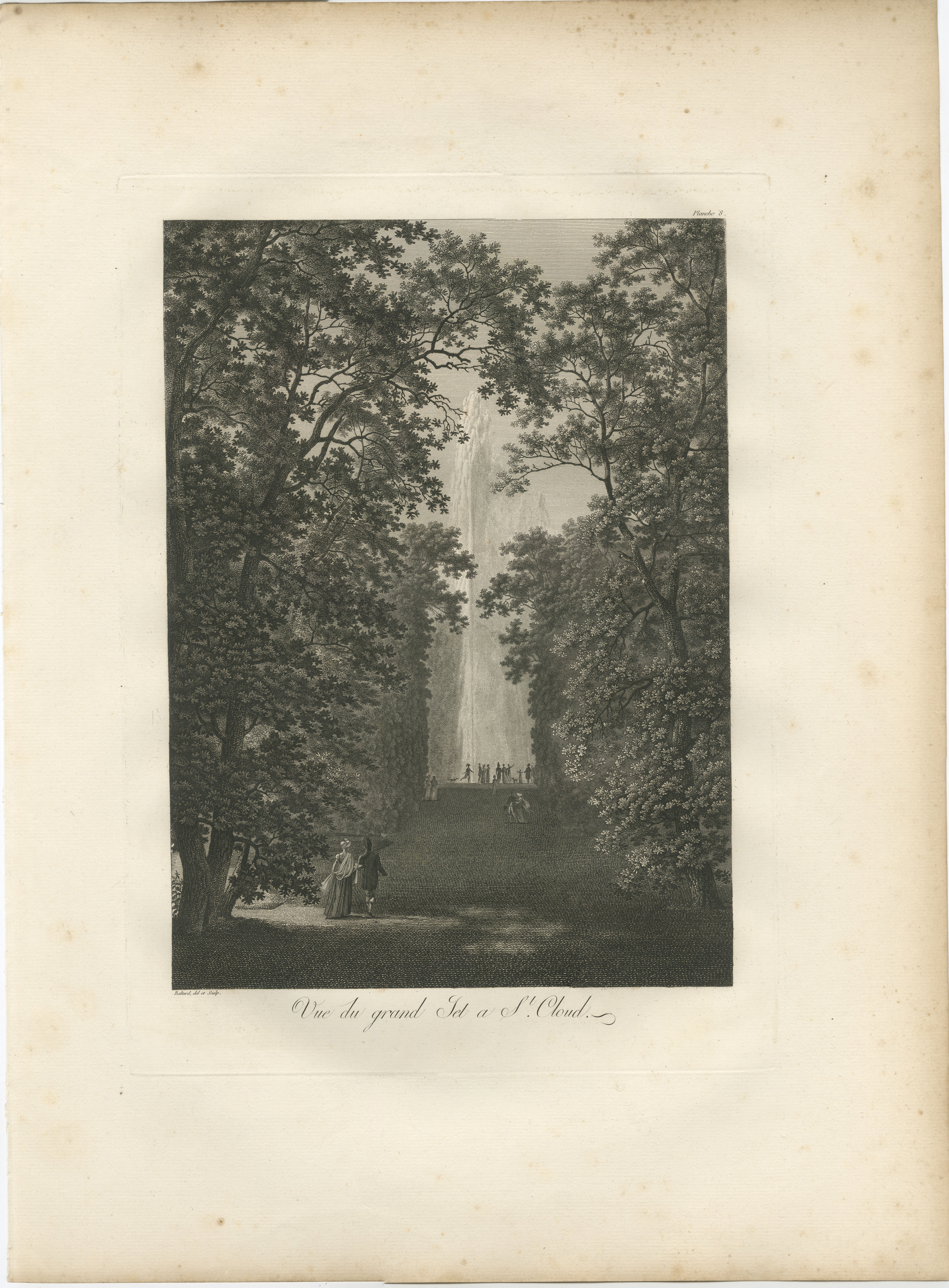 View of the Grand Water Jet at Saint-Cloud by Louis-Pierre Baltard, Paris, 1803