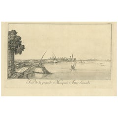 View of the Great Mosque Atter Ennabi, Egypt – Norden Copper Engraving 1755
