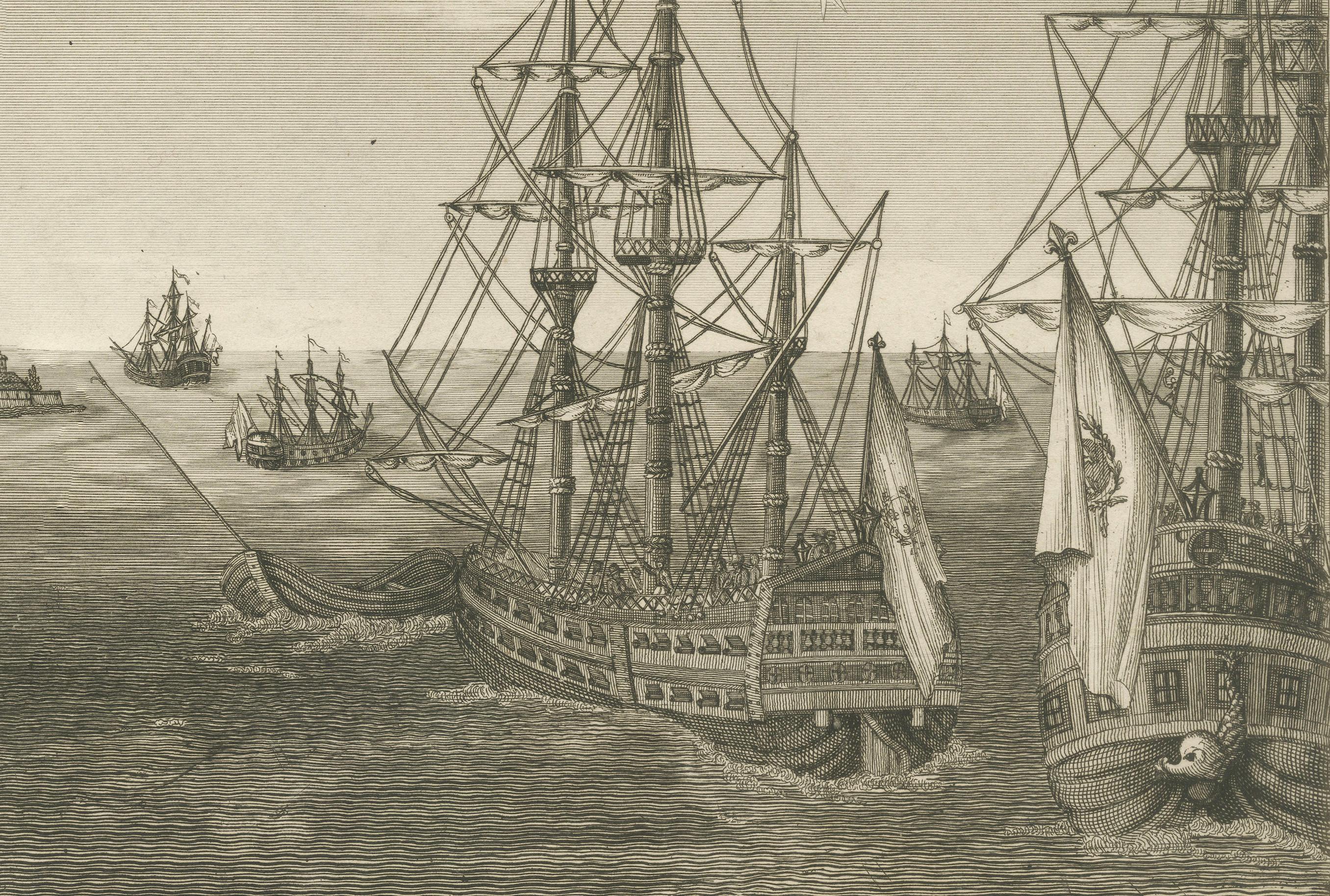 View of the Harbor of Cannes – Engraving by Dubois after Courvoisier, 1784