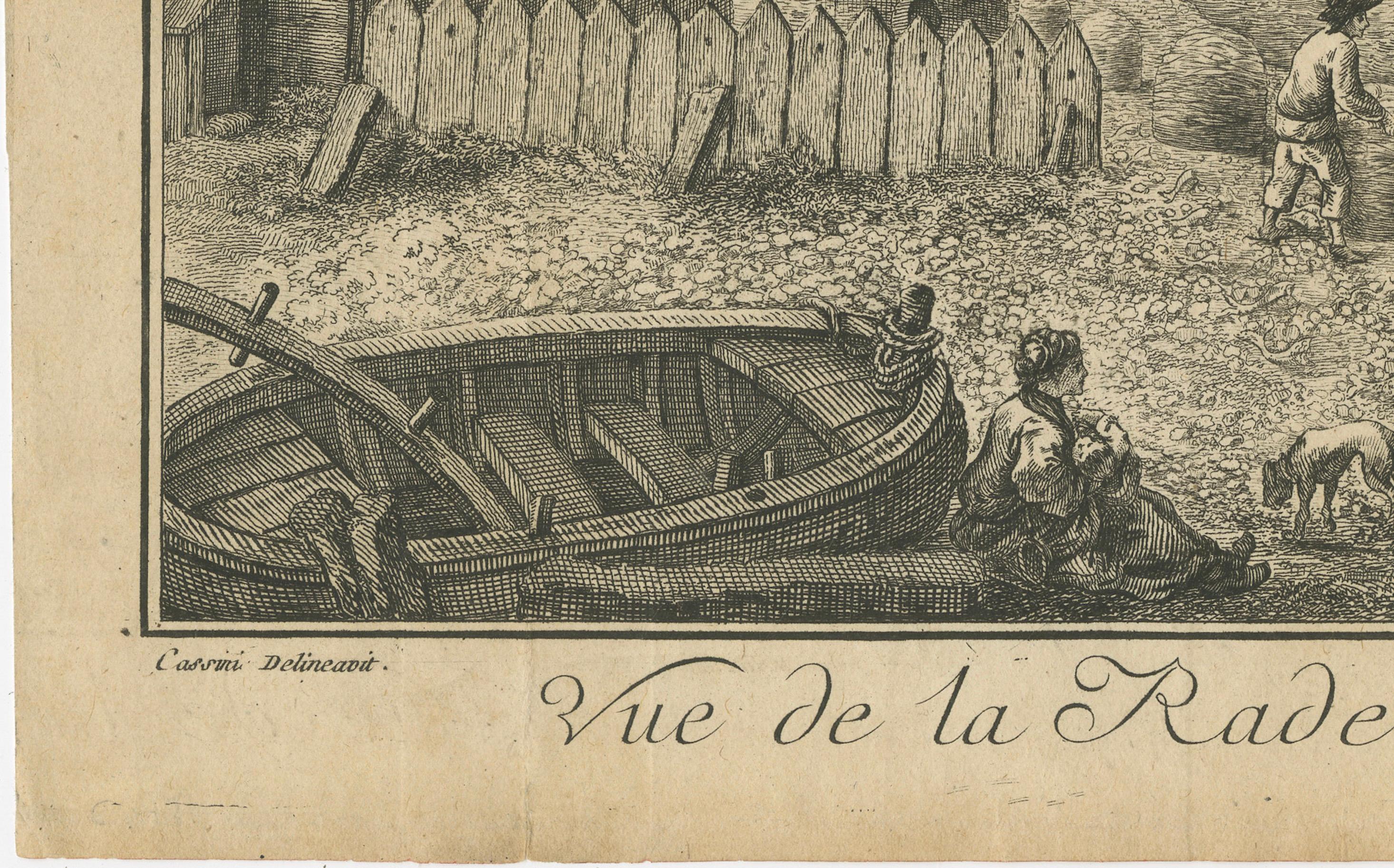 View of the Harbor of St Pierre, Newfoundland – Early French Coastal Engraving