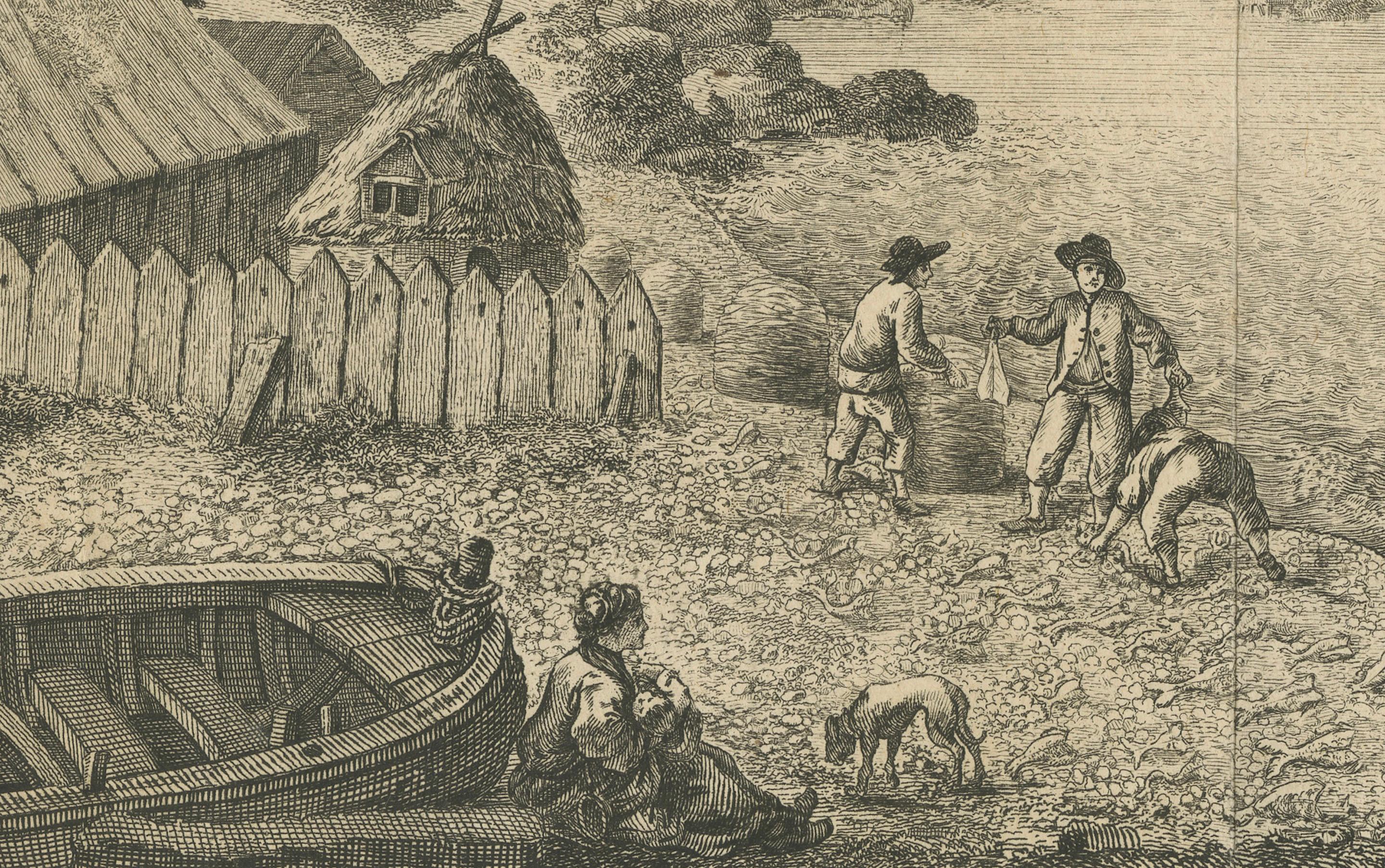 View of the Harbor of St Pierre, Newfoundland – Early French Coastal Engraving