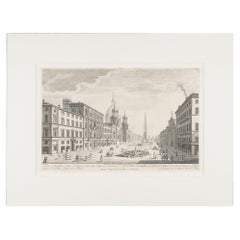 Antique View of the Palazzo Pamphili and Piazza Navona in Rome by Le Geuy, 1767