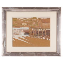 View of the piers in Rockport, Massachusetts by Emma Mendenhall, c. 1910