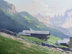 View of the Rosengarten, Italian Dolomites by Fritz Rotter oil on Canvas