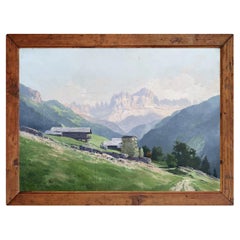 Blick auf den Rosengarten, Italienische Dolomiten von Fritz Rotter Öl auf Leinwand