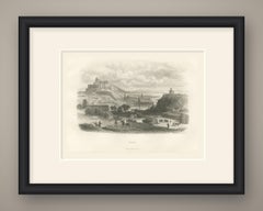 View of Tiflis, Tbilisi, Georgia, Antique Steel Engraving, 1859