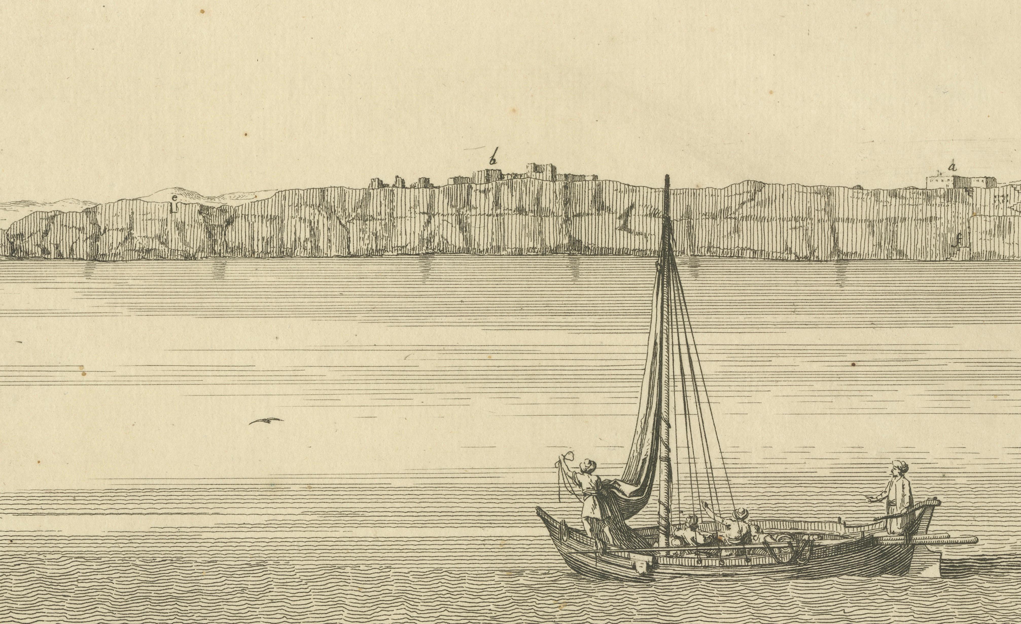 View of Tschibel el Deïr on the Nile, Copper Engraving, Circa 1755
